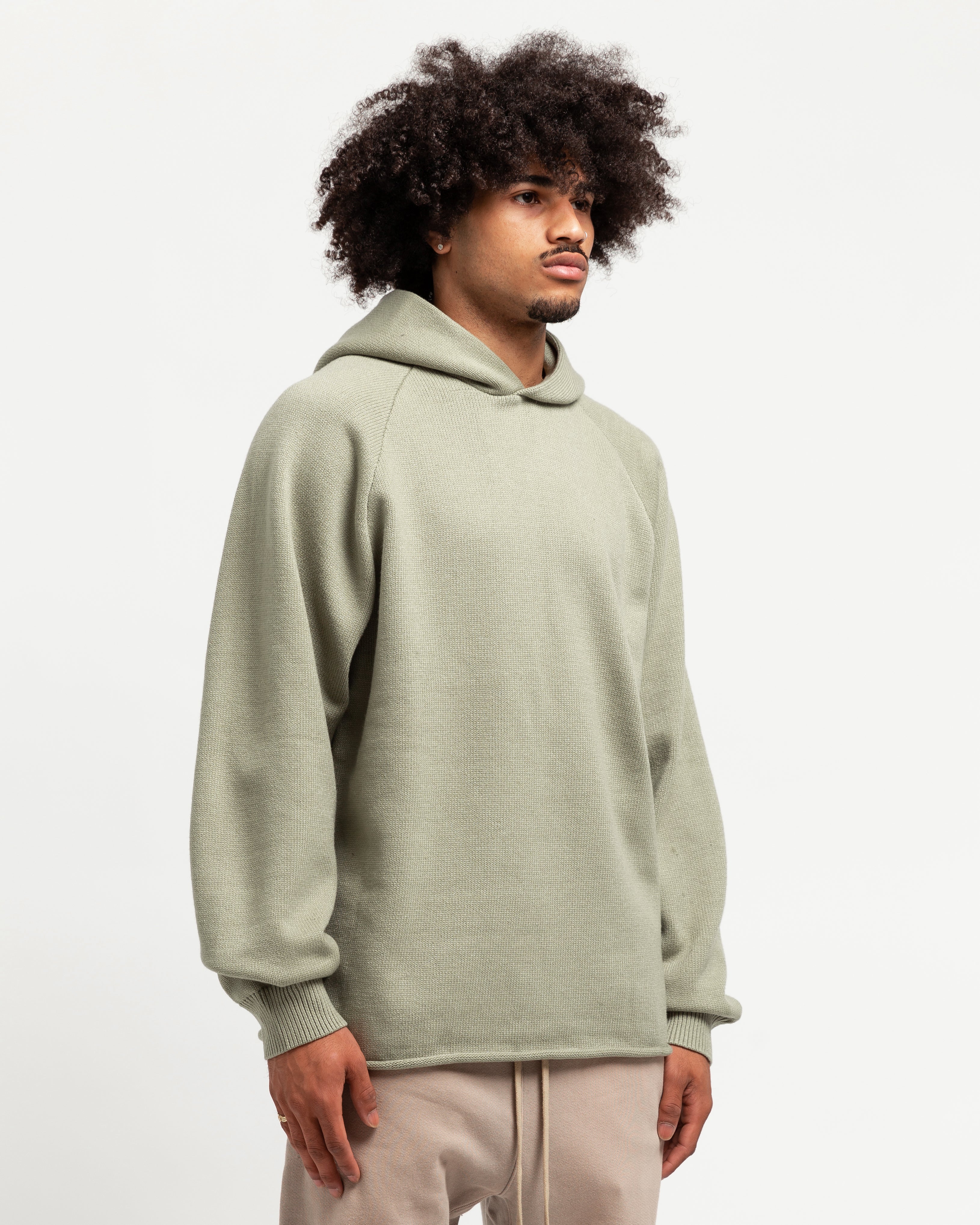 Men's Knit Hoodie in Seafoam