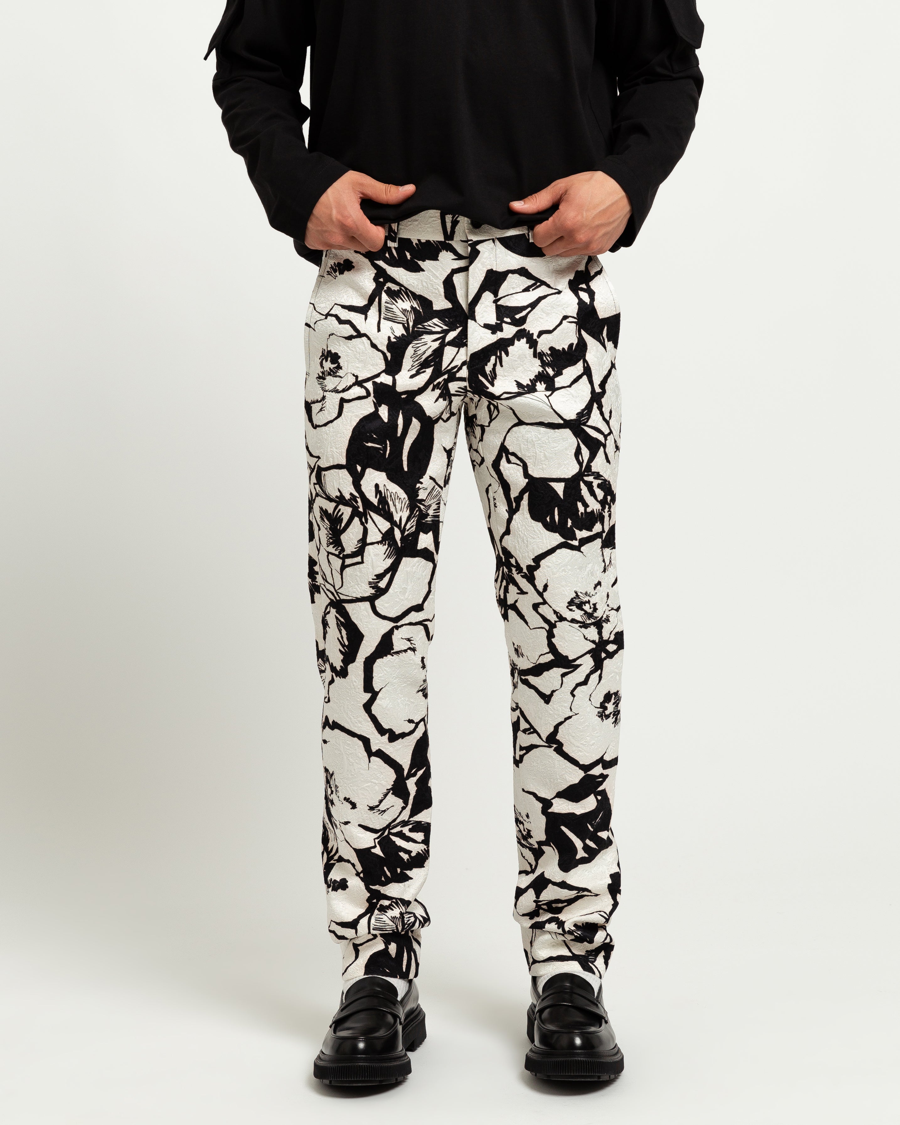 Pants in White/Floral