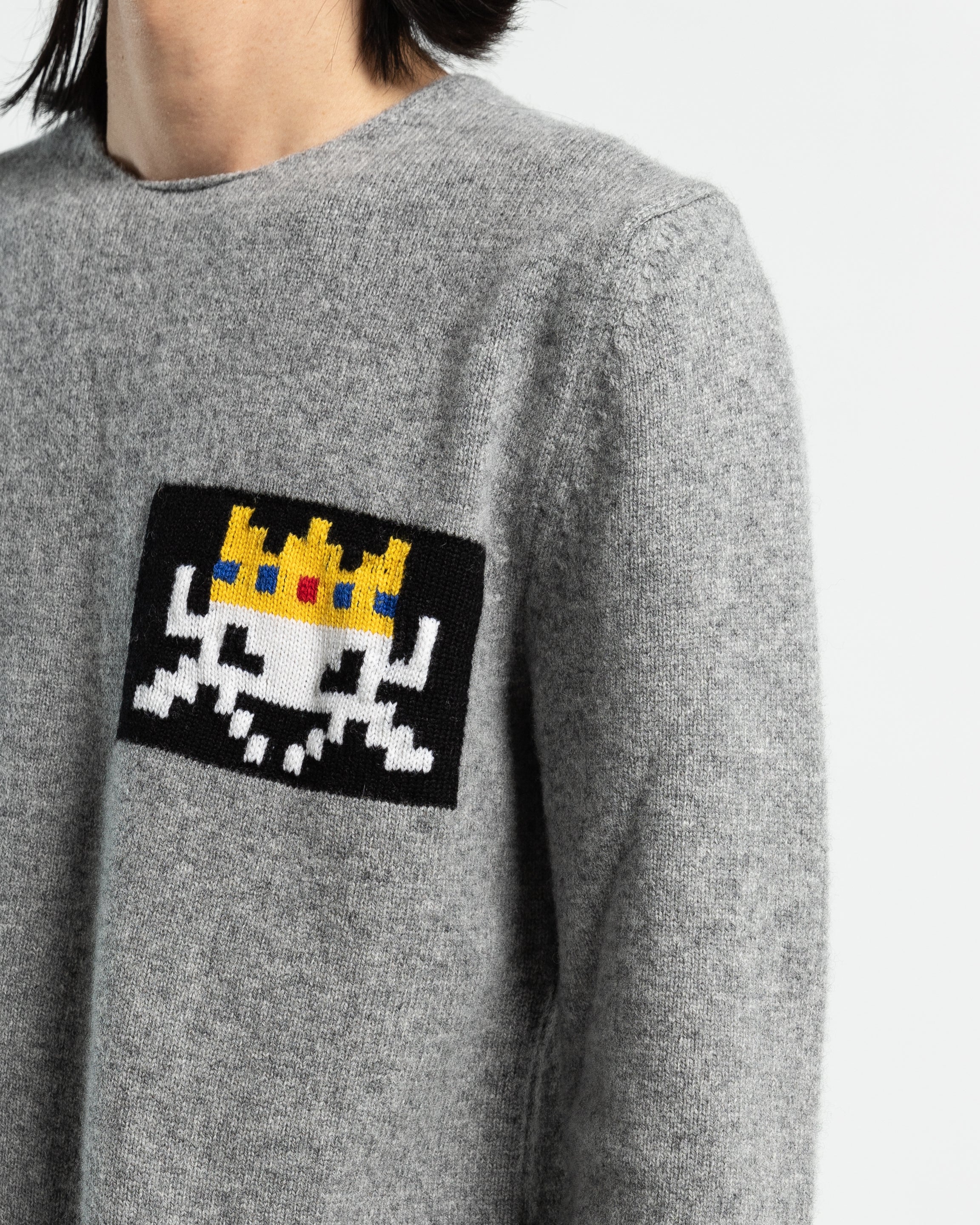 Knit Invader Sweater in Grey