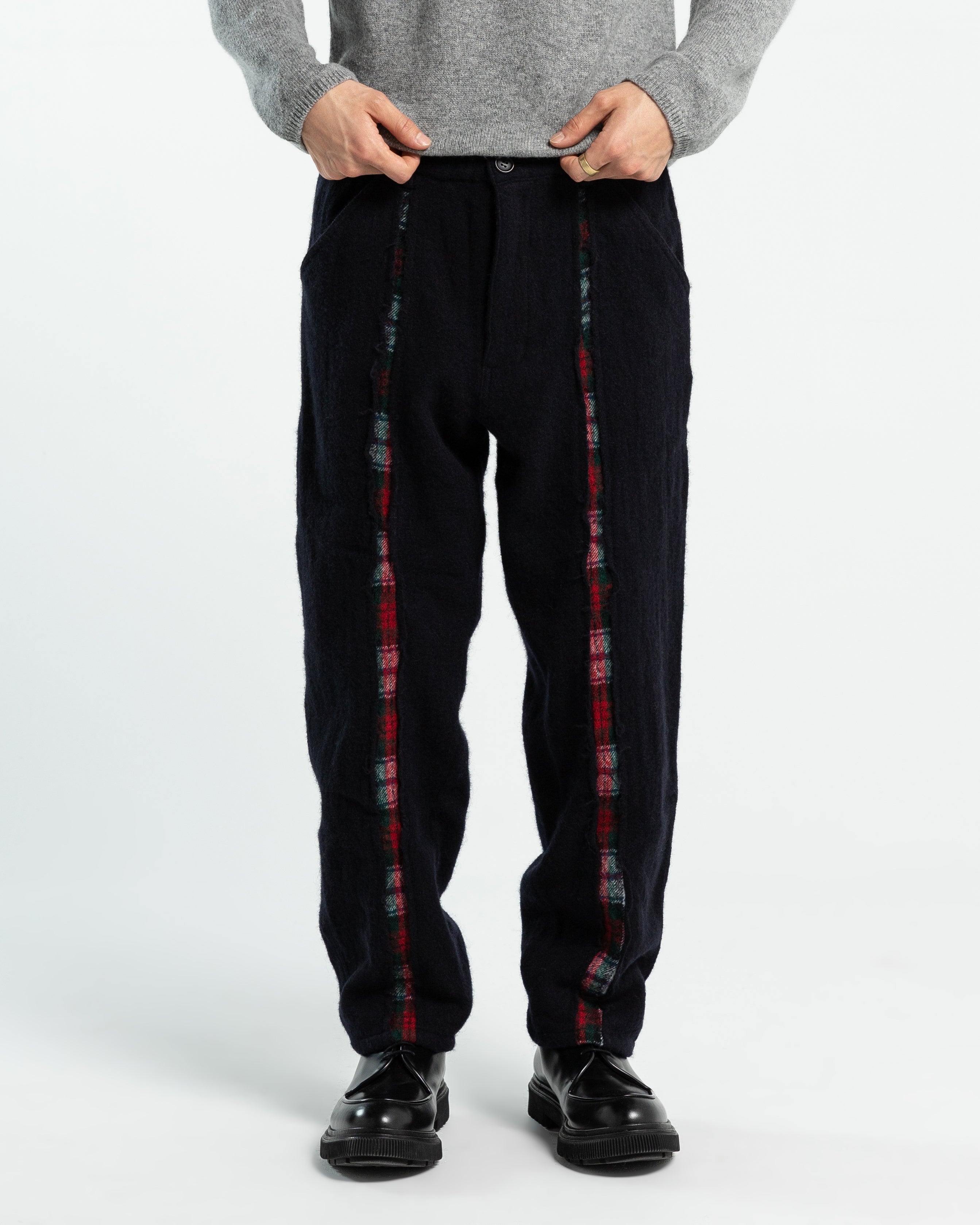 Wool Panel Trouser in Navy