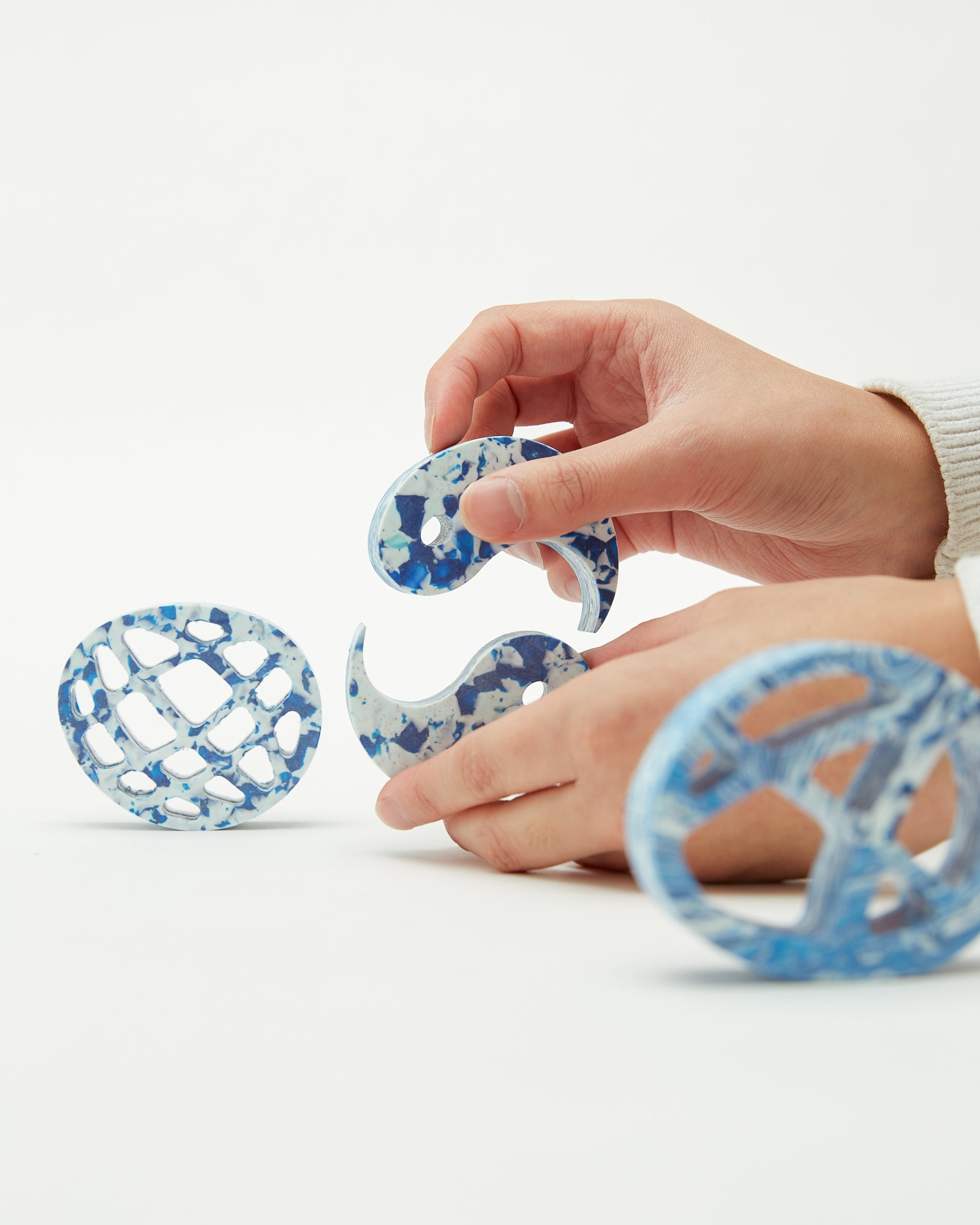Symbolism Paper Weights in Blue Wave