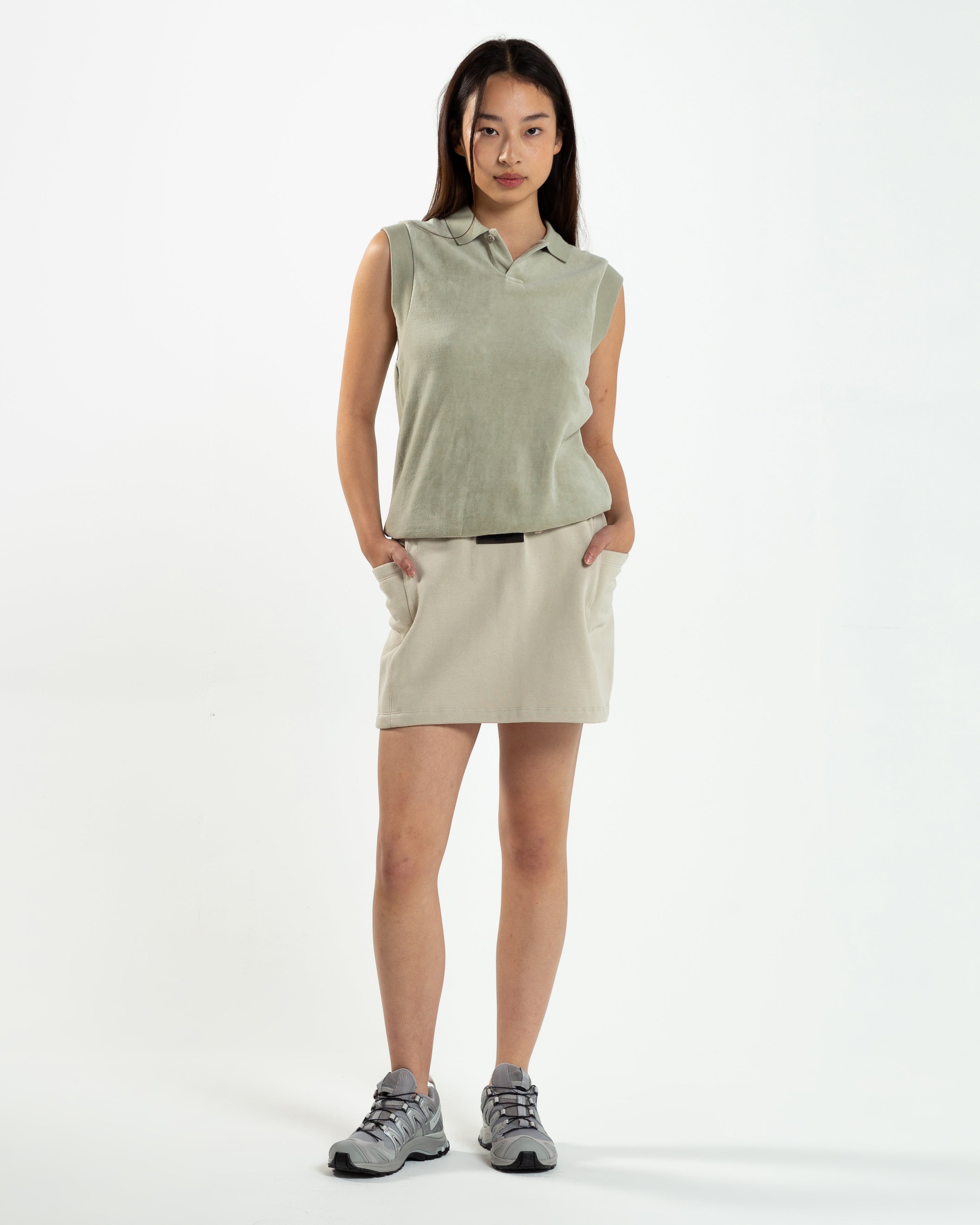 Women's Sleeveless Polo in Seafoam