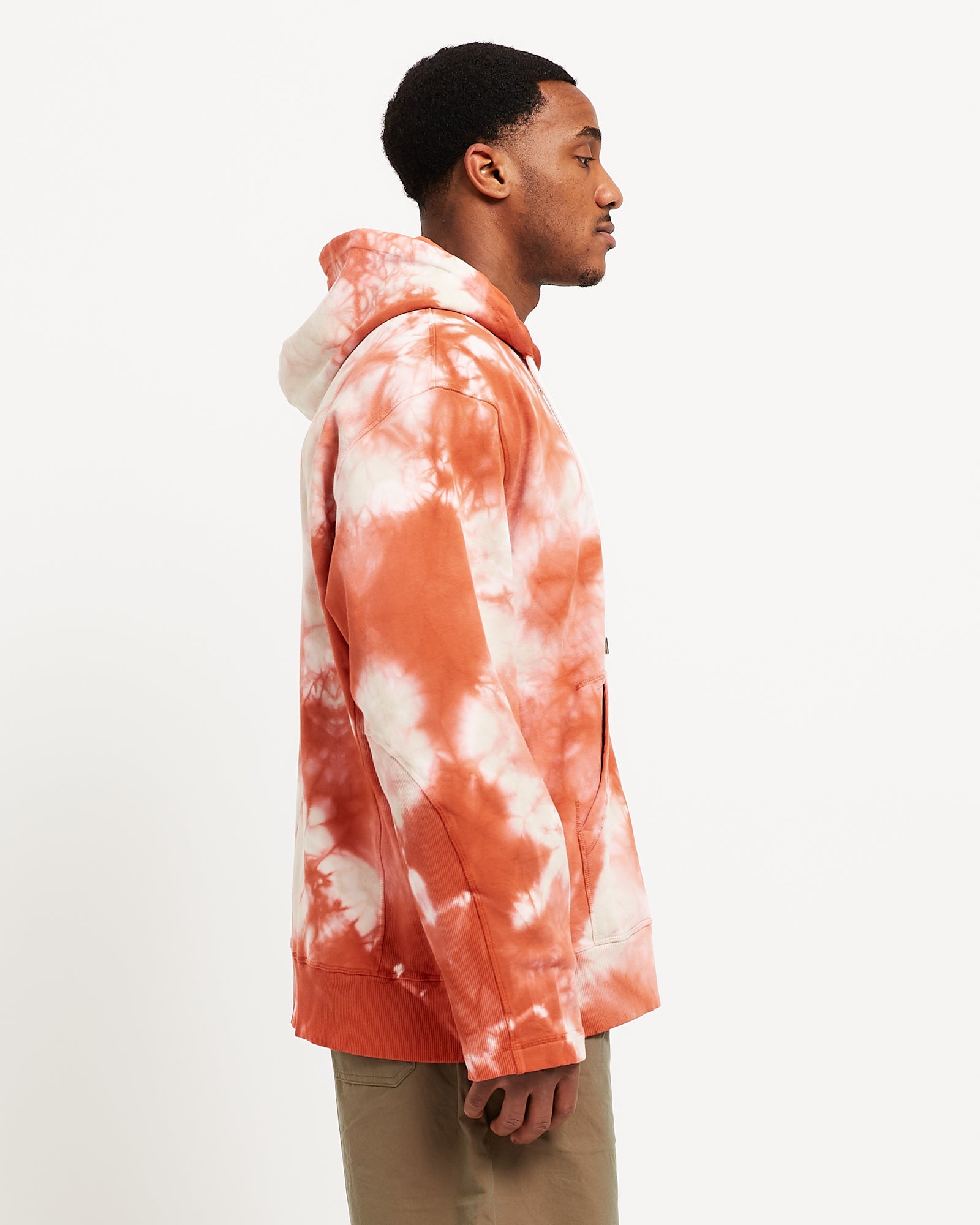 Zip Hoodie in Red/Yellow