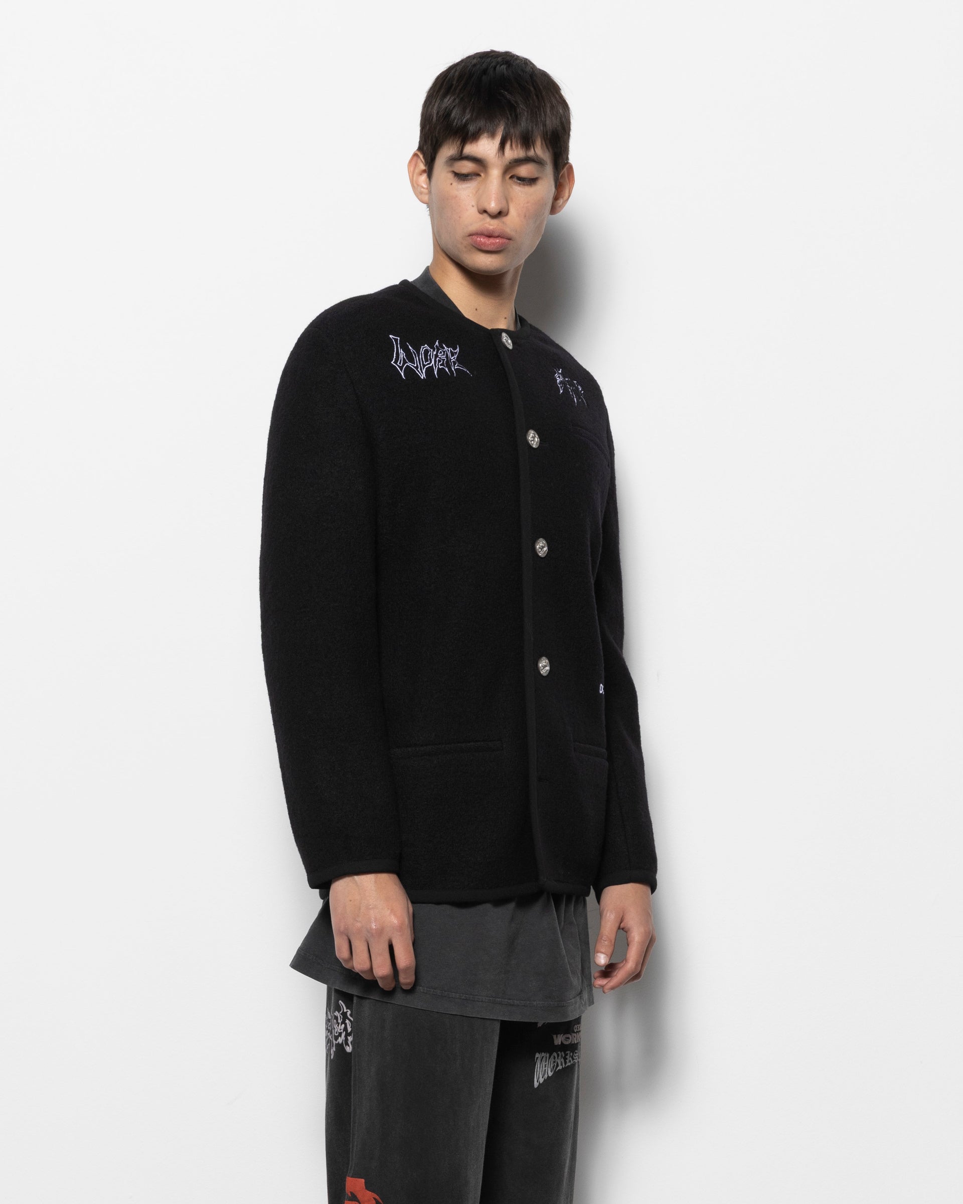 Ghost Writer Wool Janker Jacket in Black