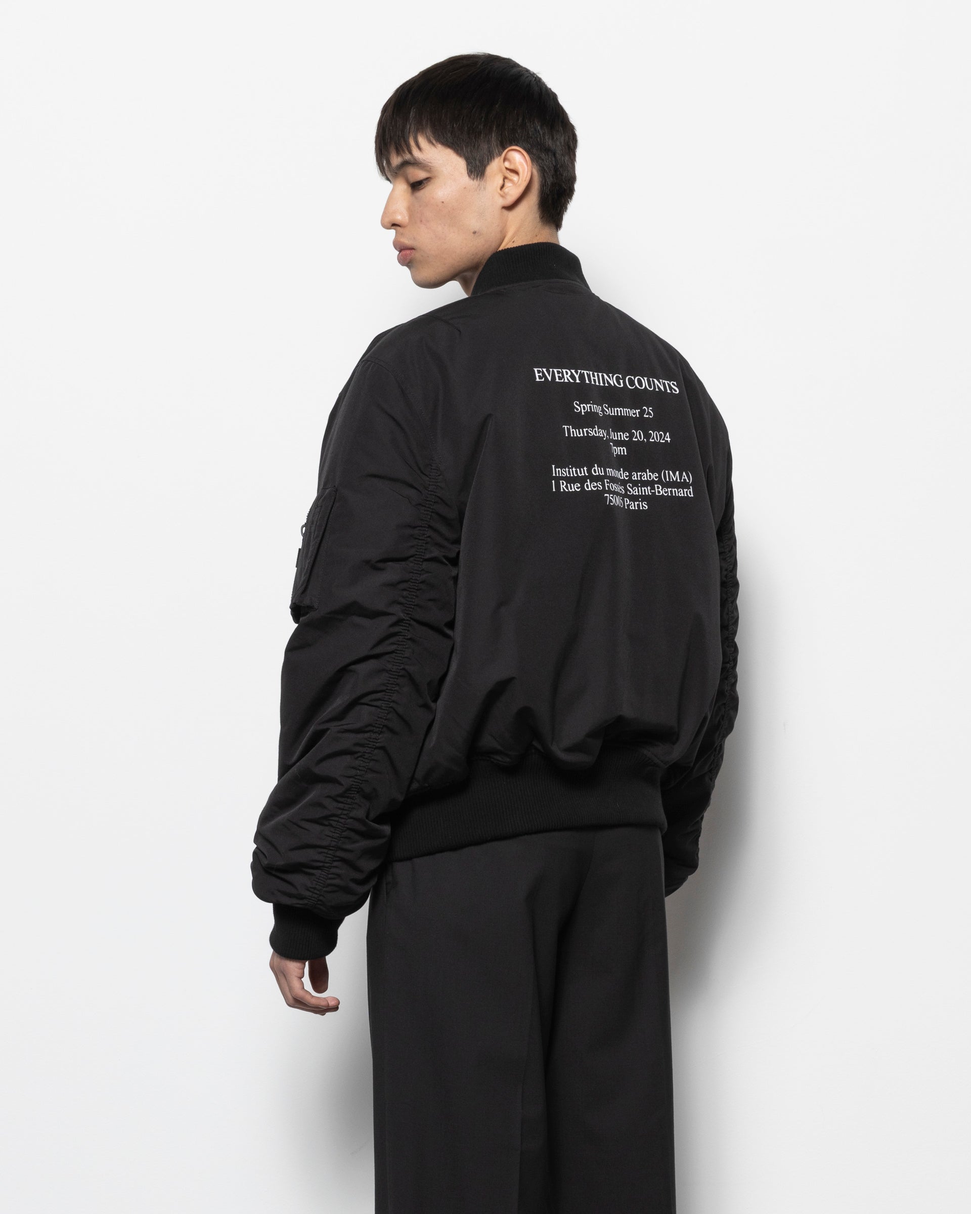 Guest List Classic Bomber Jacket in Black