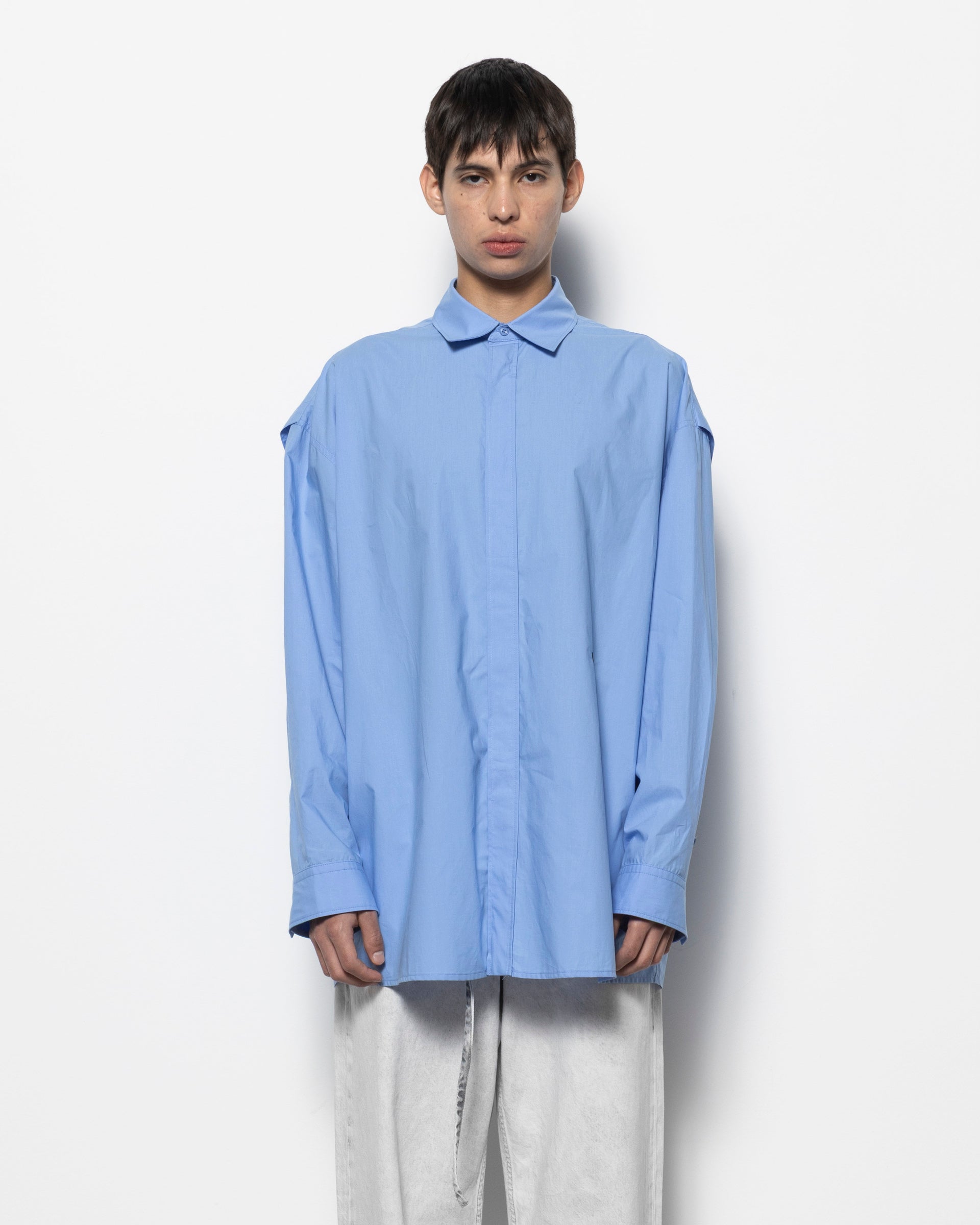 Please Steam Overzied Shirt in Light Blue