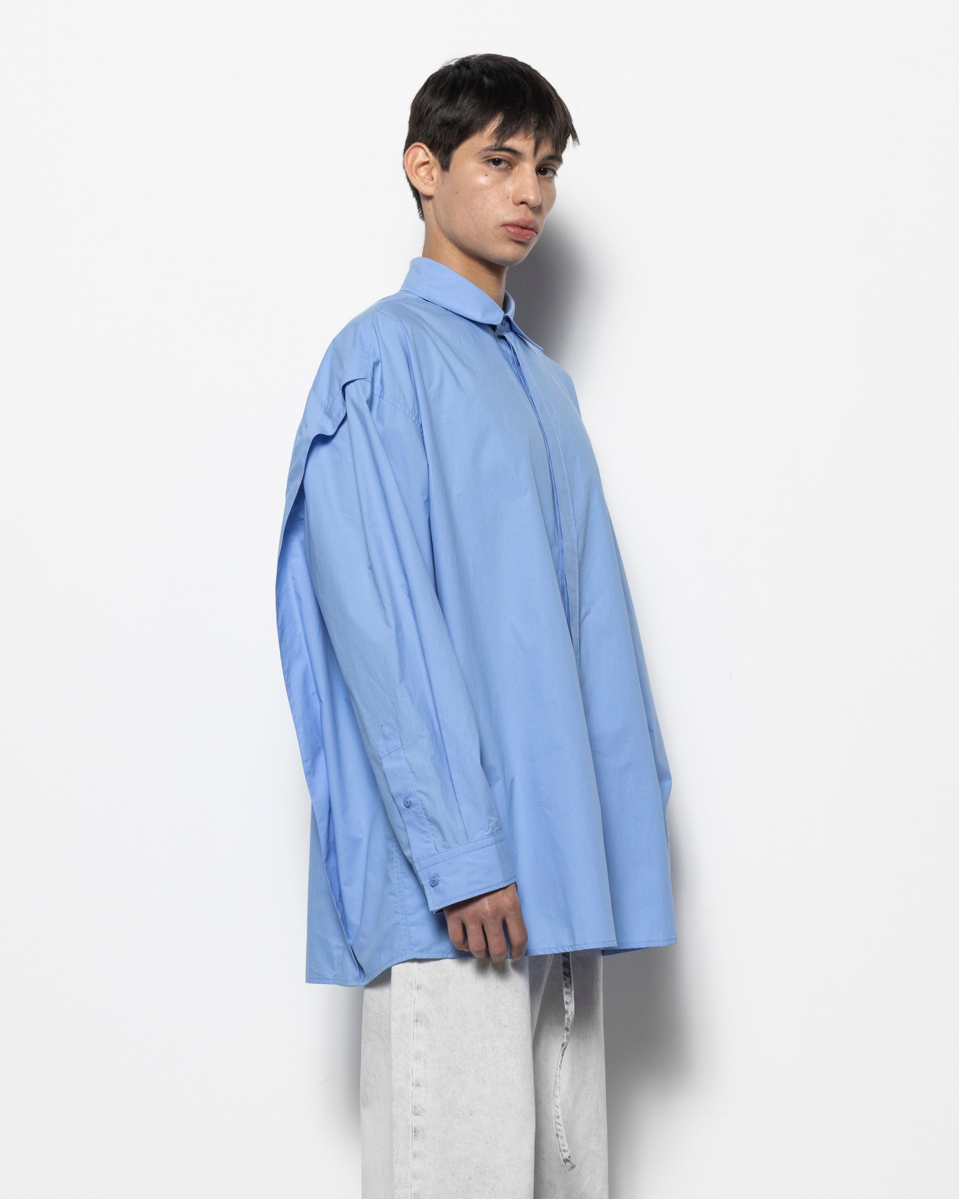 Please Steam Overzied Shirt in Light Blue