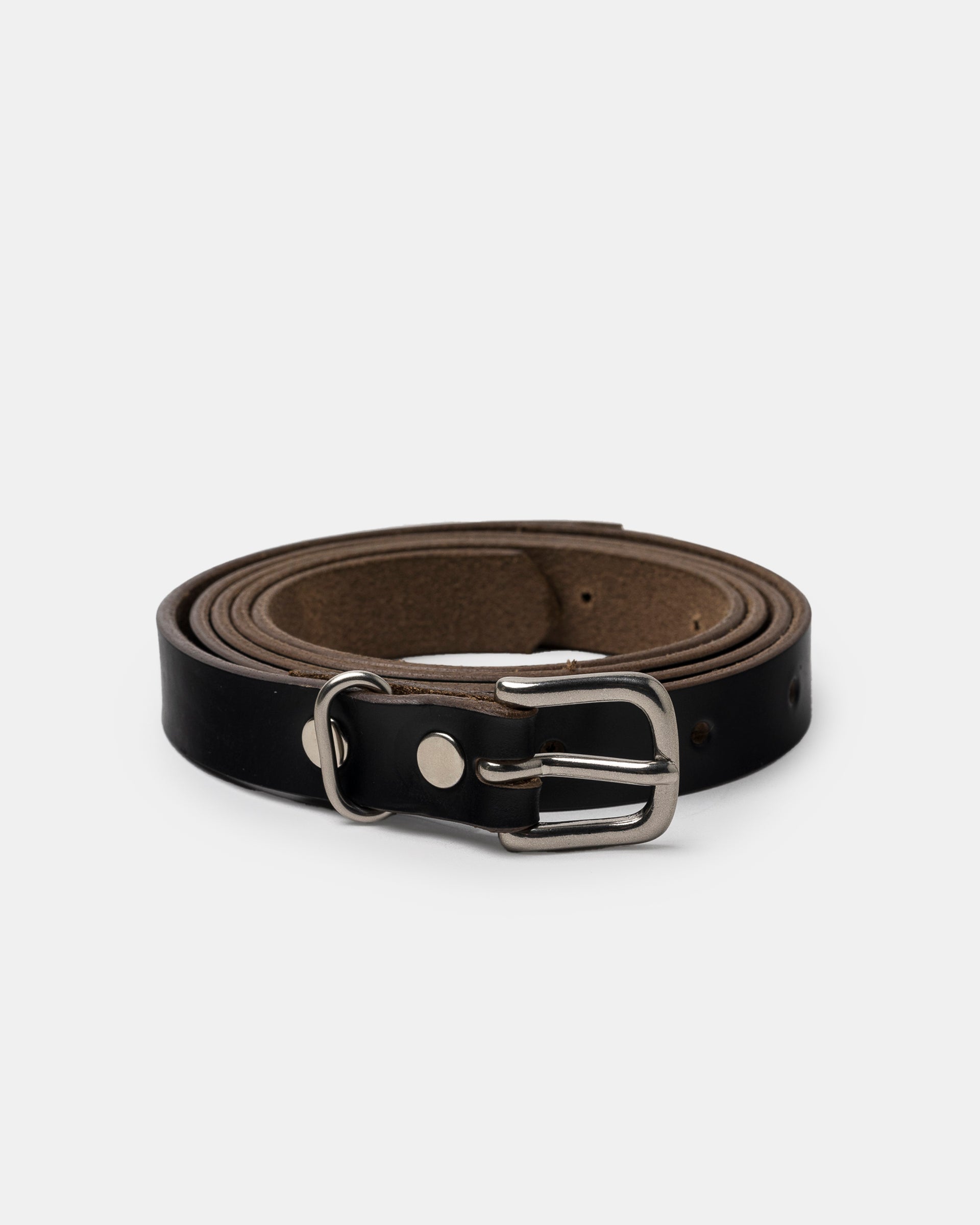 16mm Leather Belt in Black