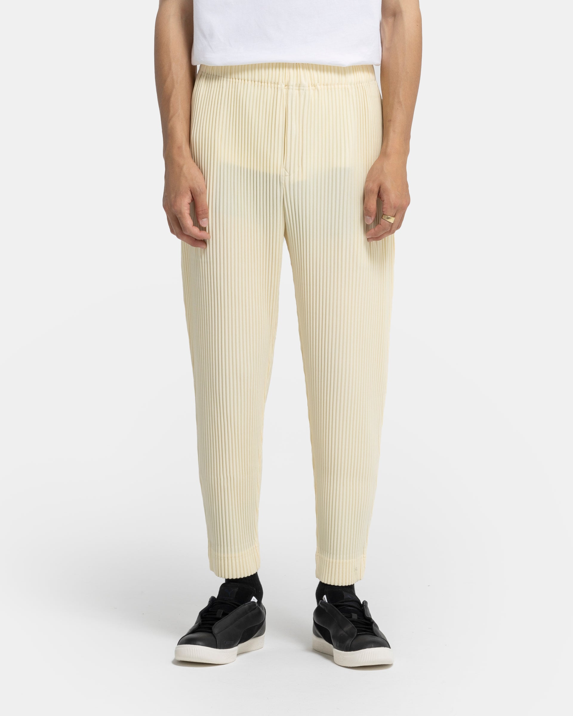 ASOS Light Yellow Twill Satin Buttermilk Pleated Side Zip Wide Leg Pants  Size 2 | eBay
