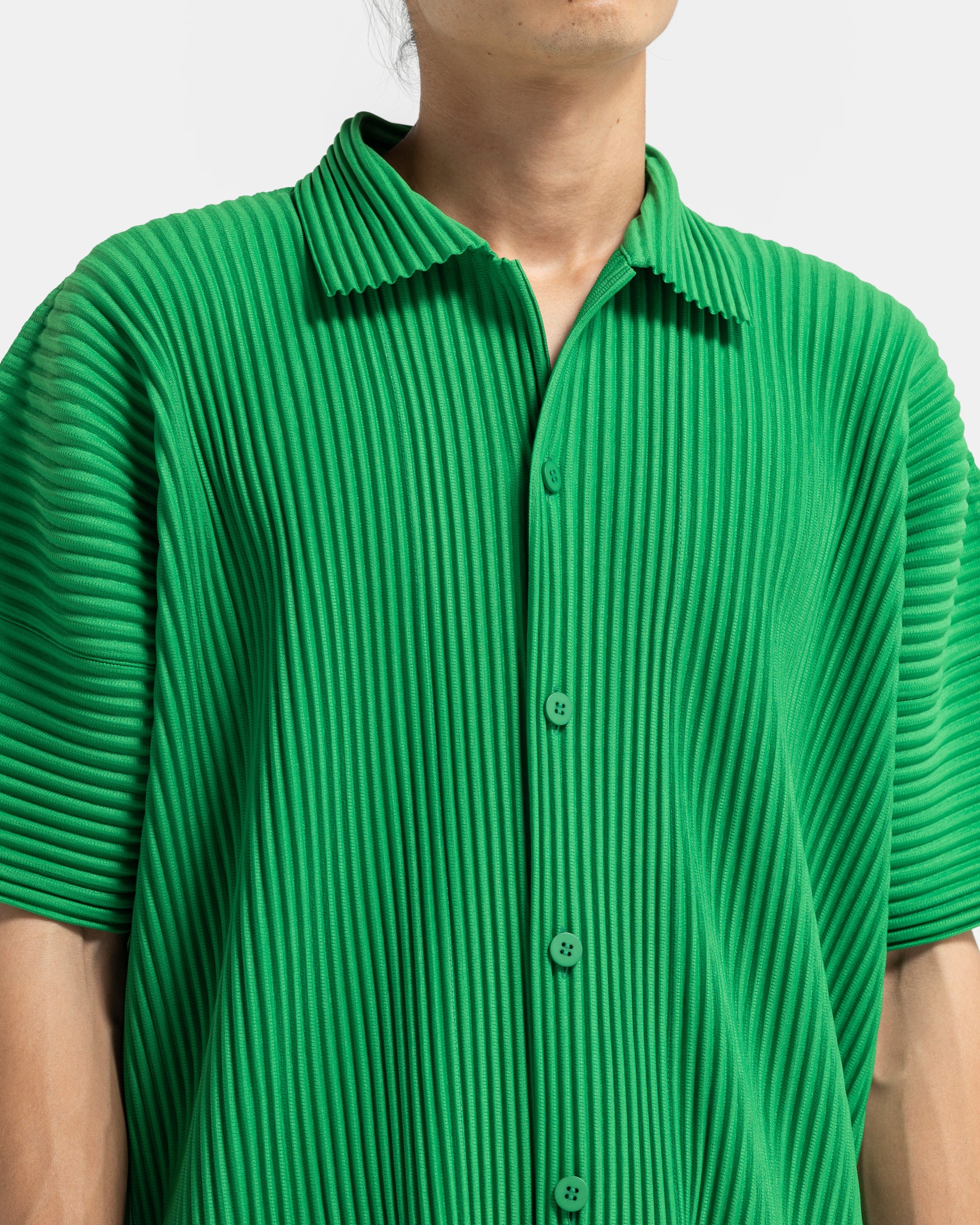 超美品 hommeplisse mc october shirt JJ111-64 Green JJ117 メンズ