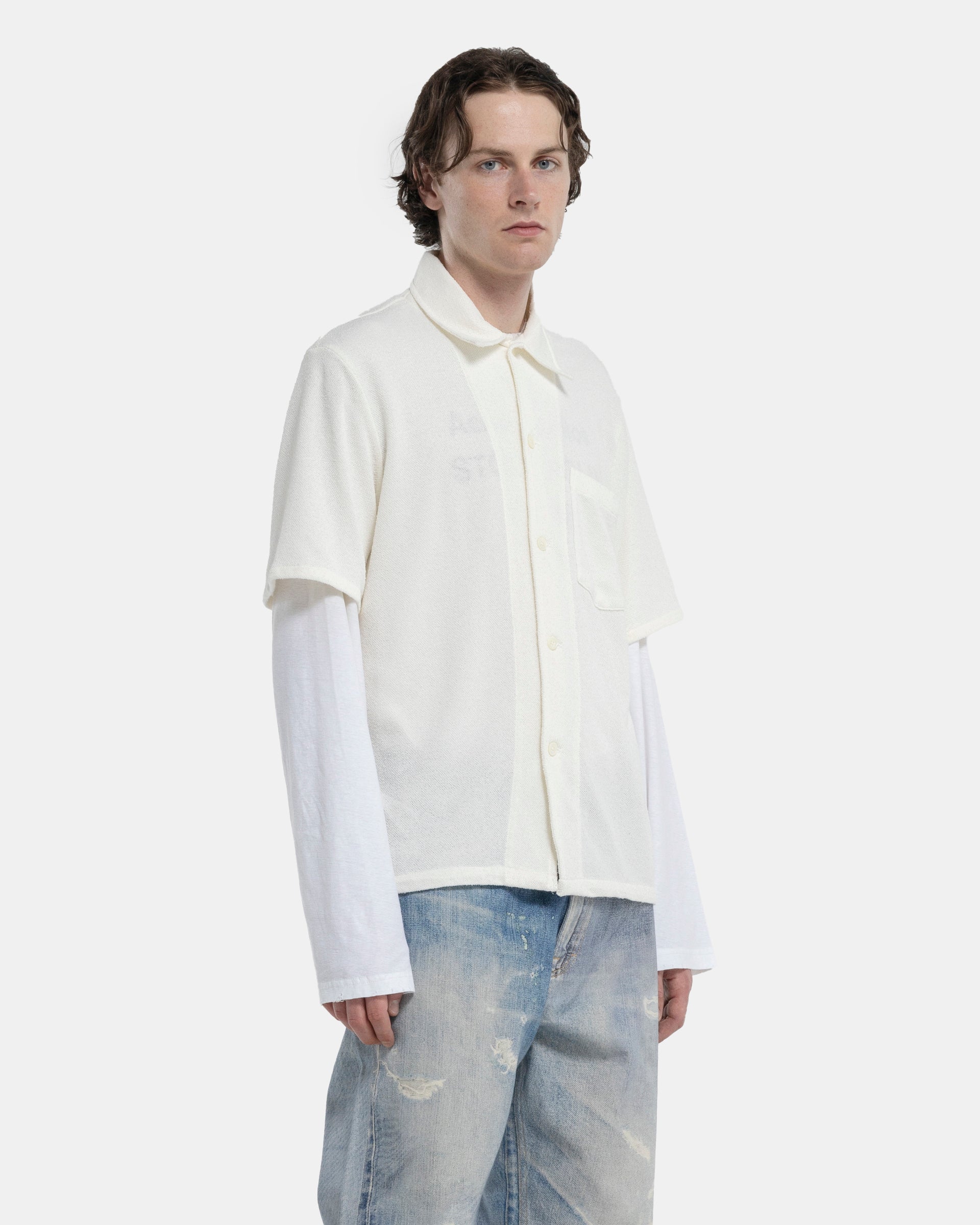 Box Shirt Shortsleeve in White