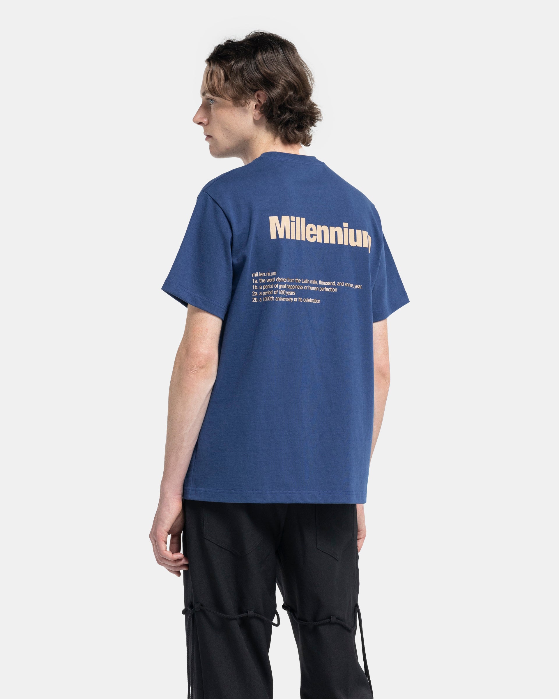 "Mil.LE.Ni.UM" Standard T-Shirt in Navy