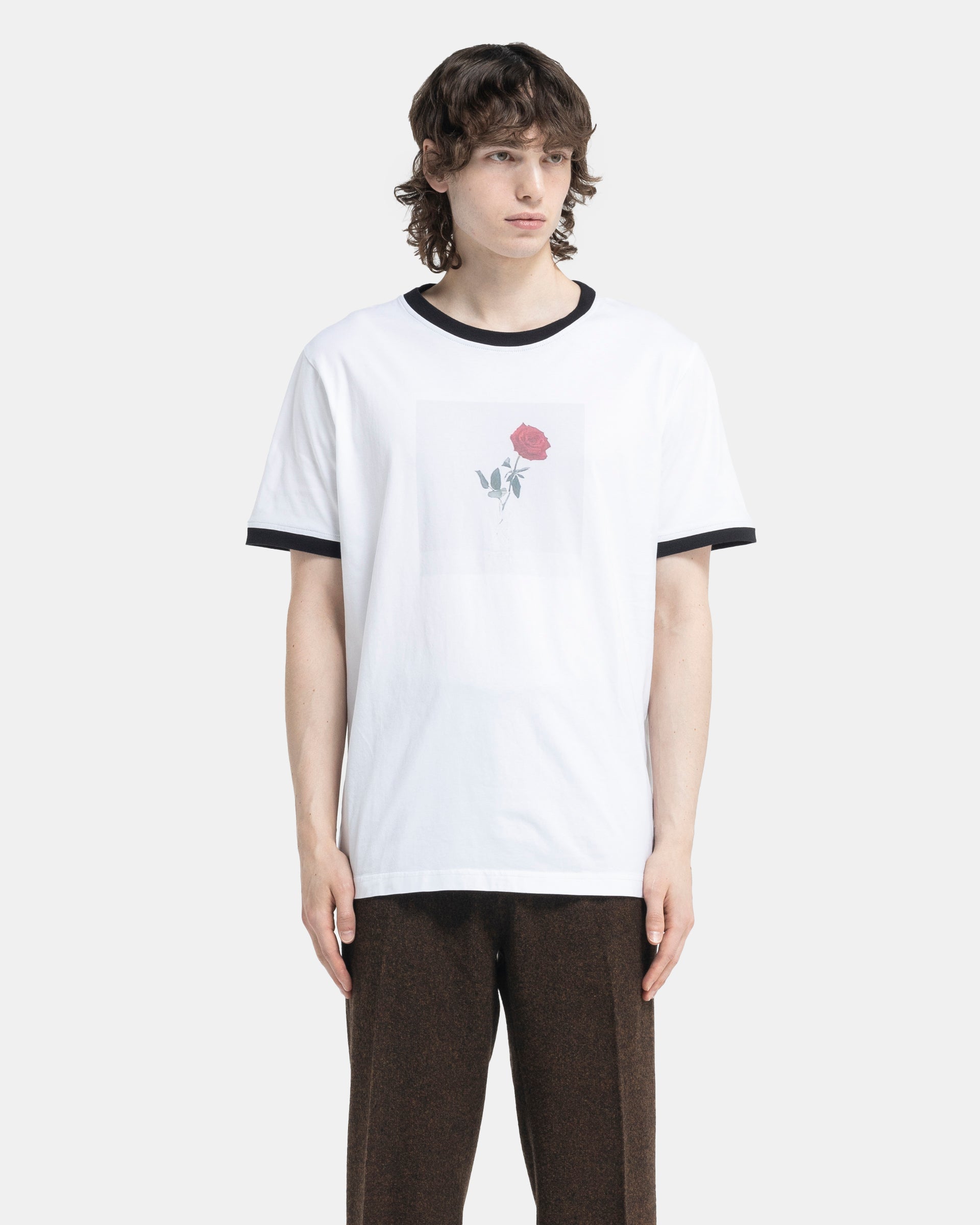 Rose Print T-Shirt in White