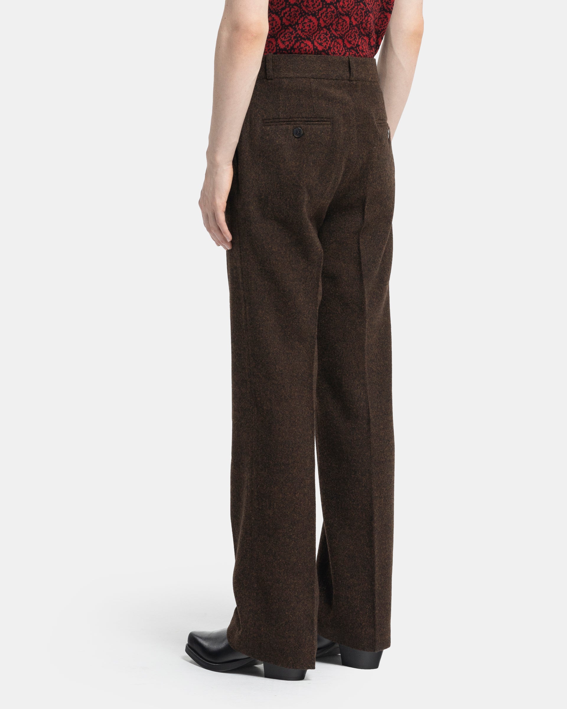 Straight Fit Trousers in Brown