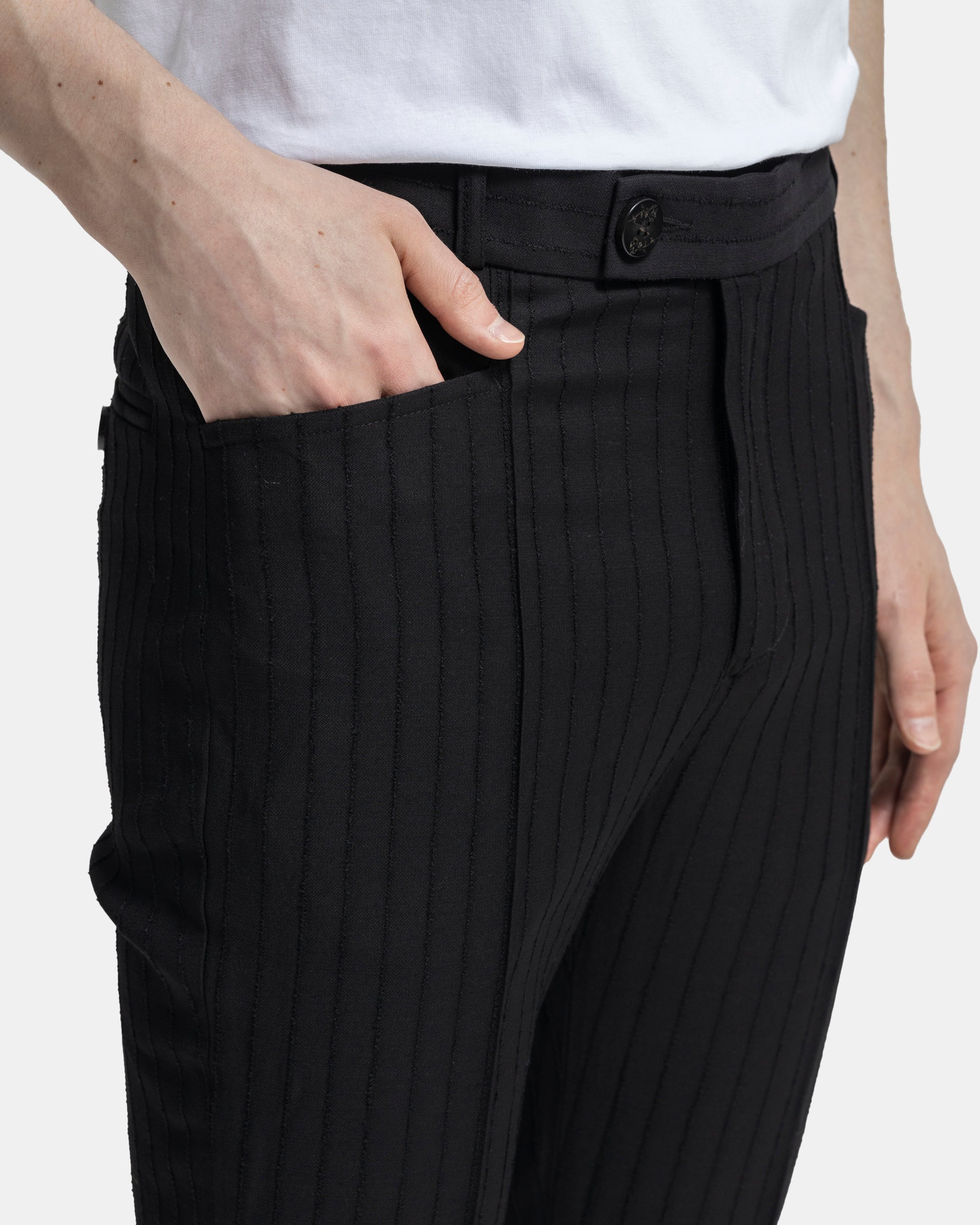 Flare Trousers in Pin Stripe