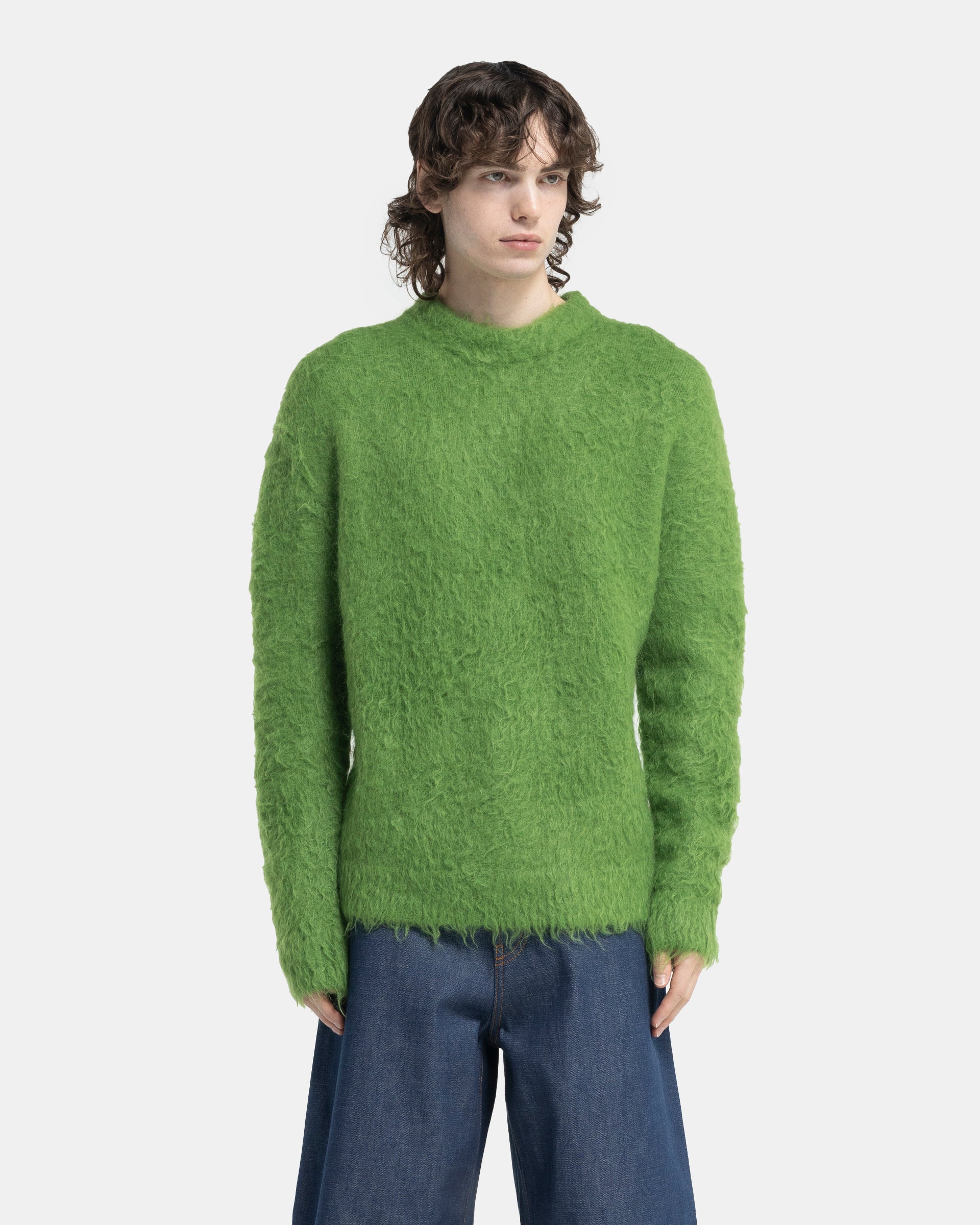 Mohair Wool Jumper in Pear Green