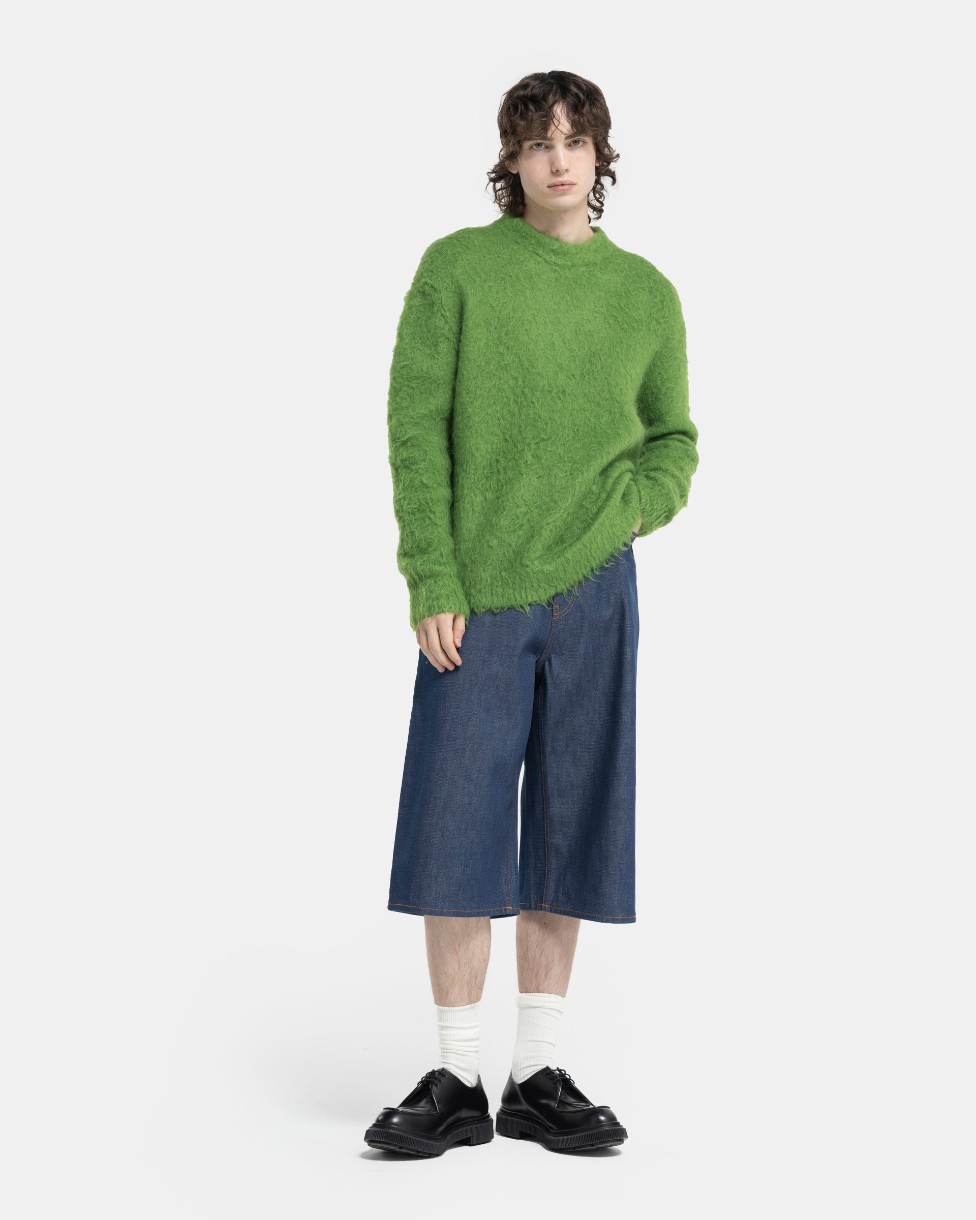 Mohair Wool Jumper in Pear Green