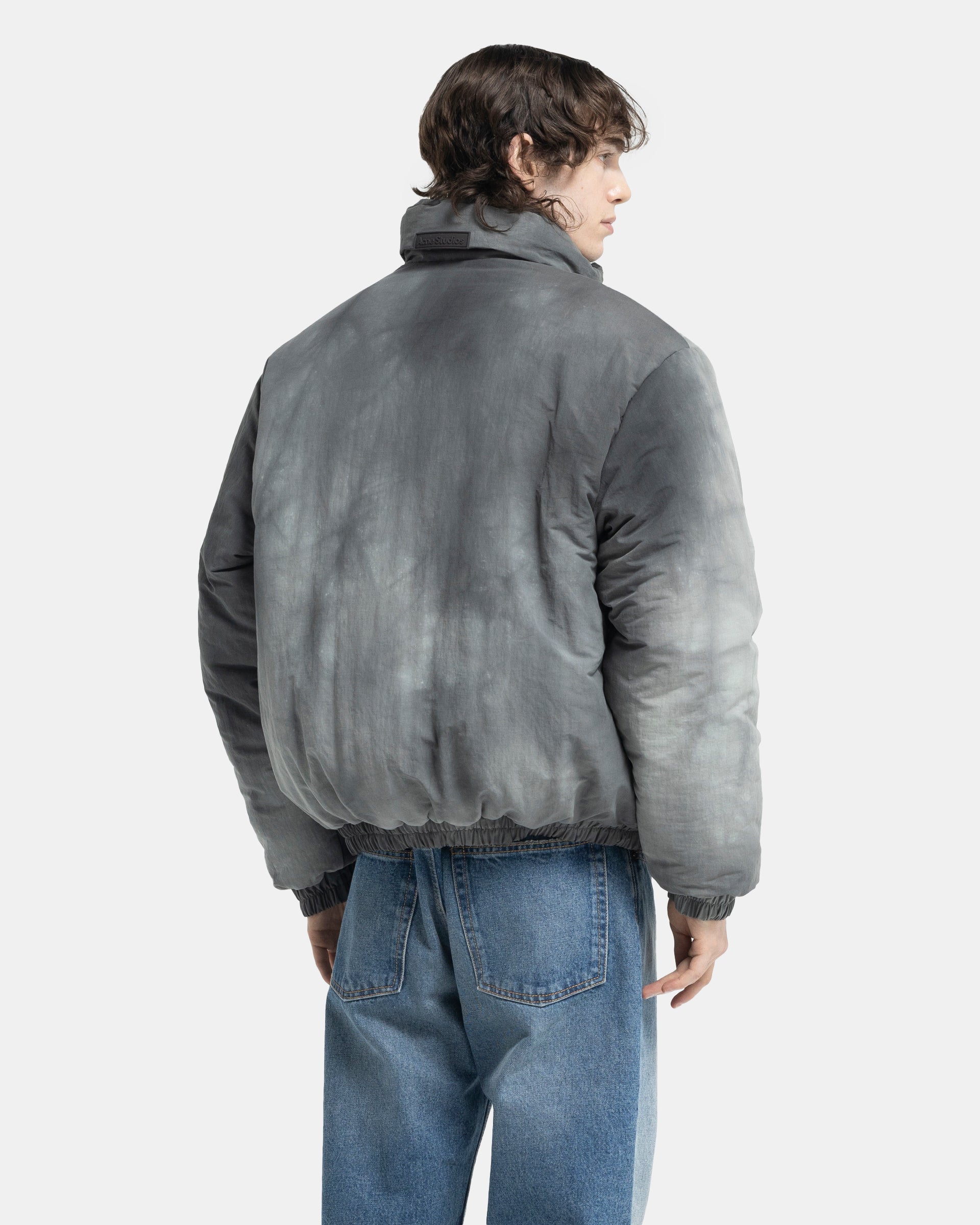 Dyed Puffer Jacket in Grey