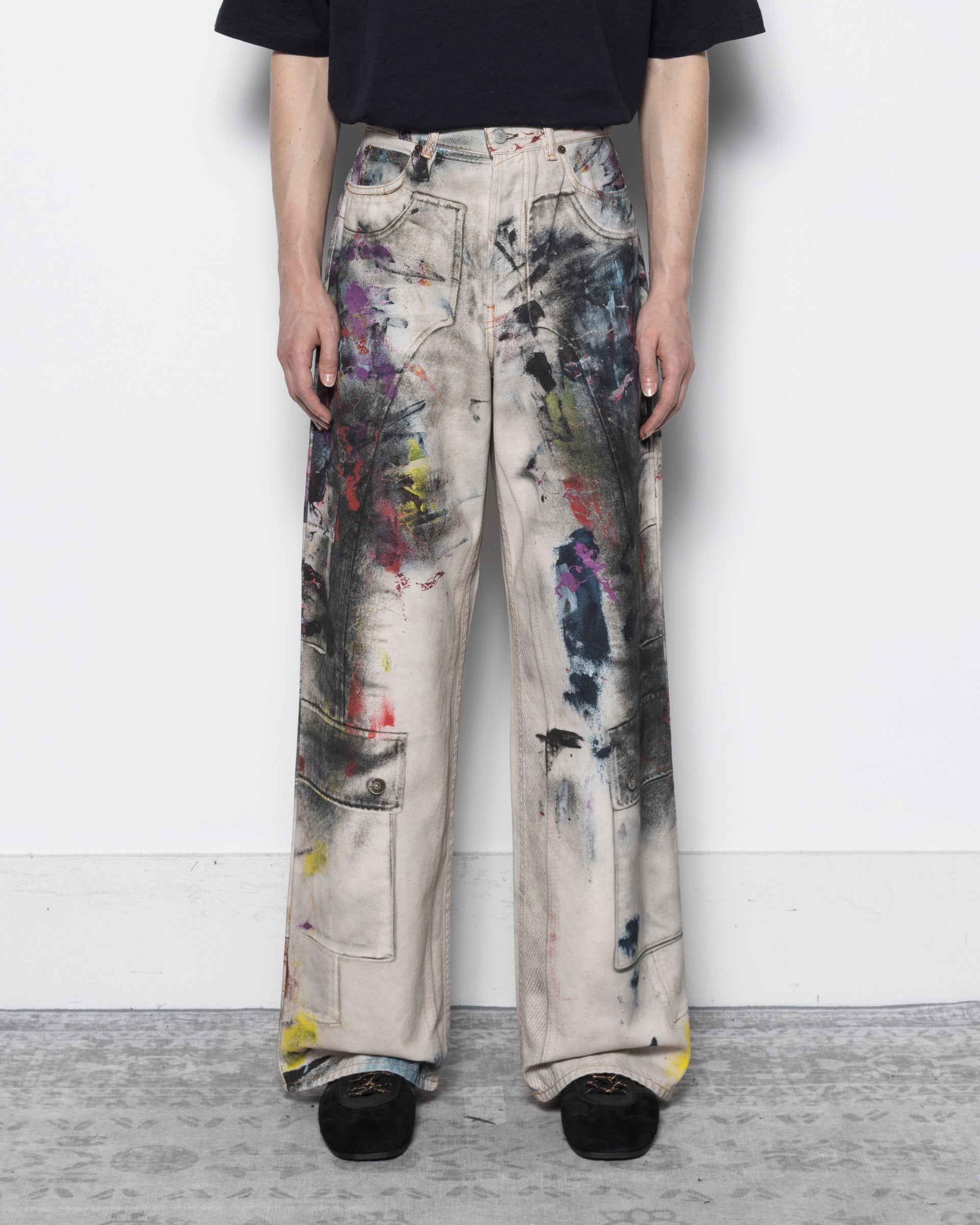 1981M Baggy Fit Jeans in White/Multi