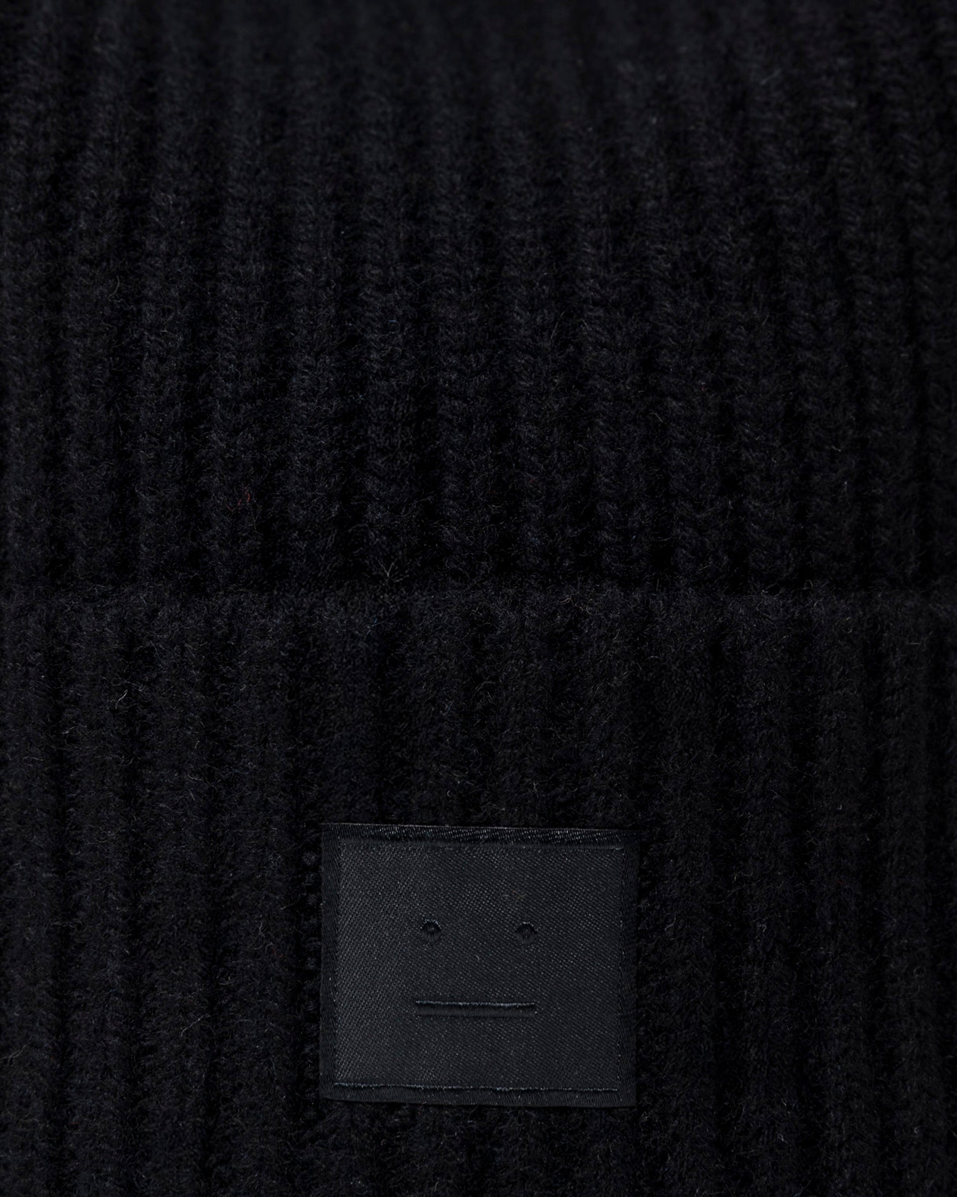 Face Logo Square Beanie in Black