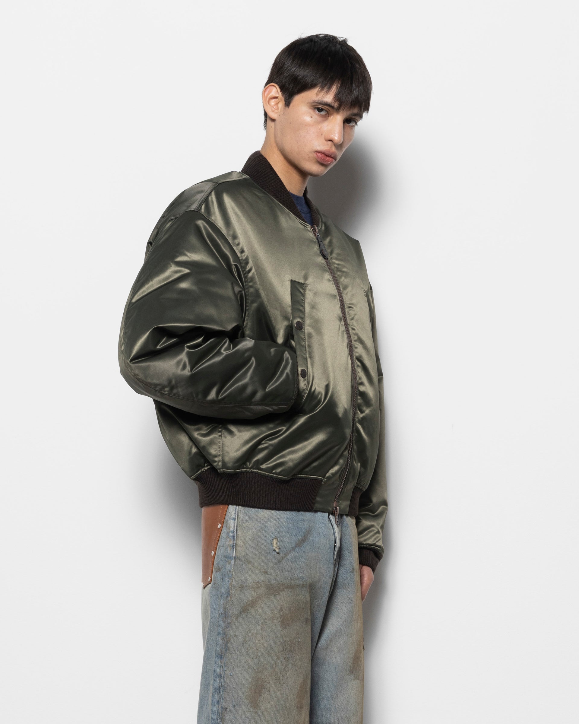 Bomber Jacket Logogram in Military Green