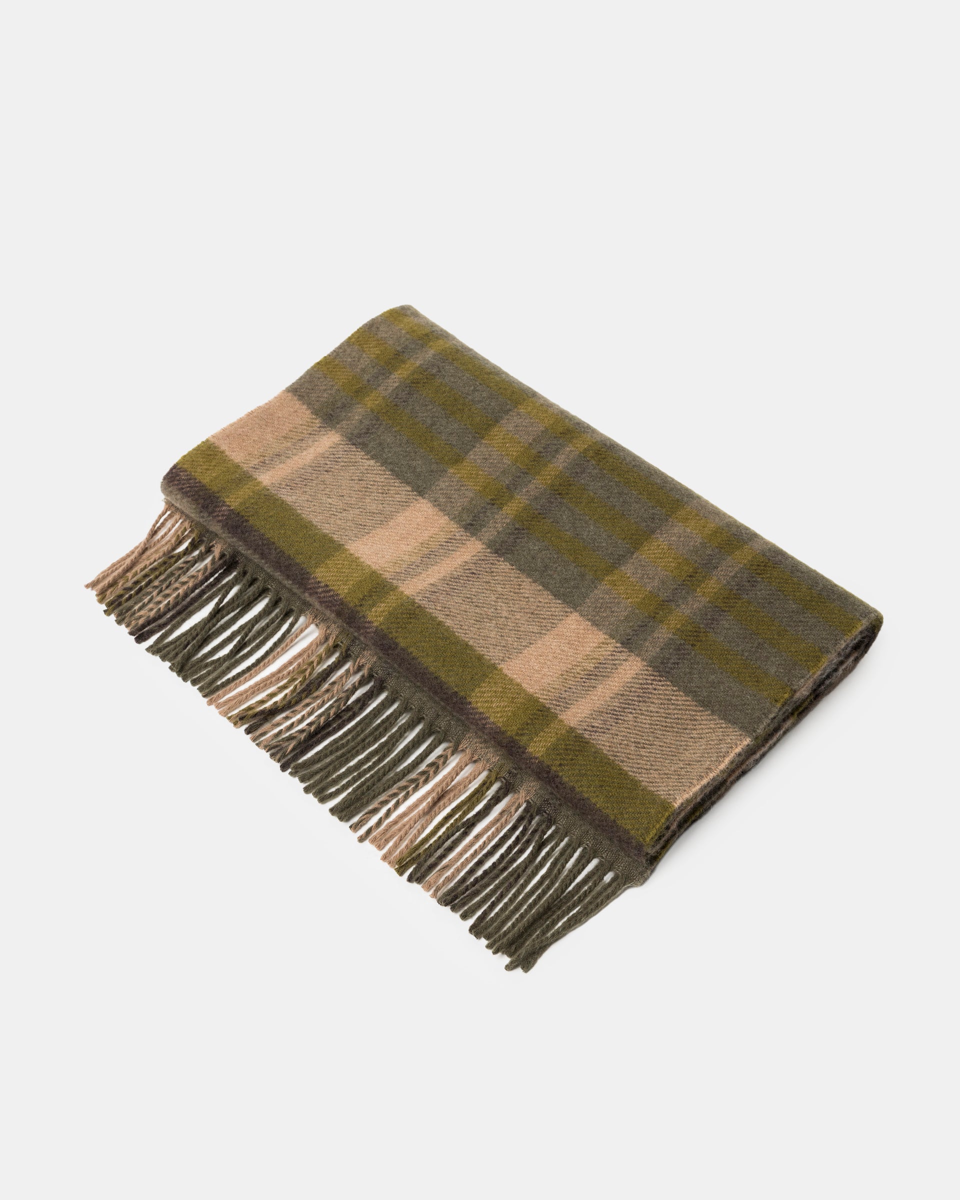 Check Logo Scarf in Olive Green/Grey