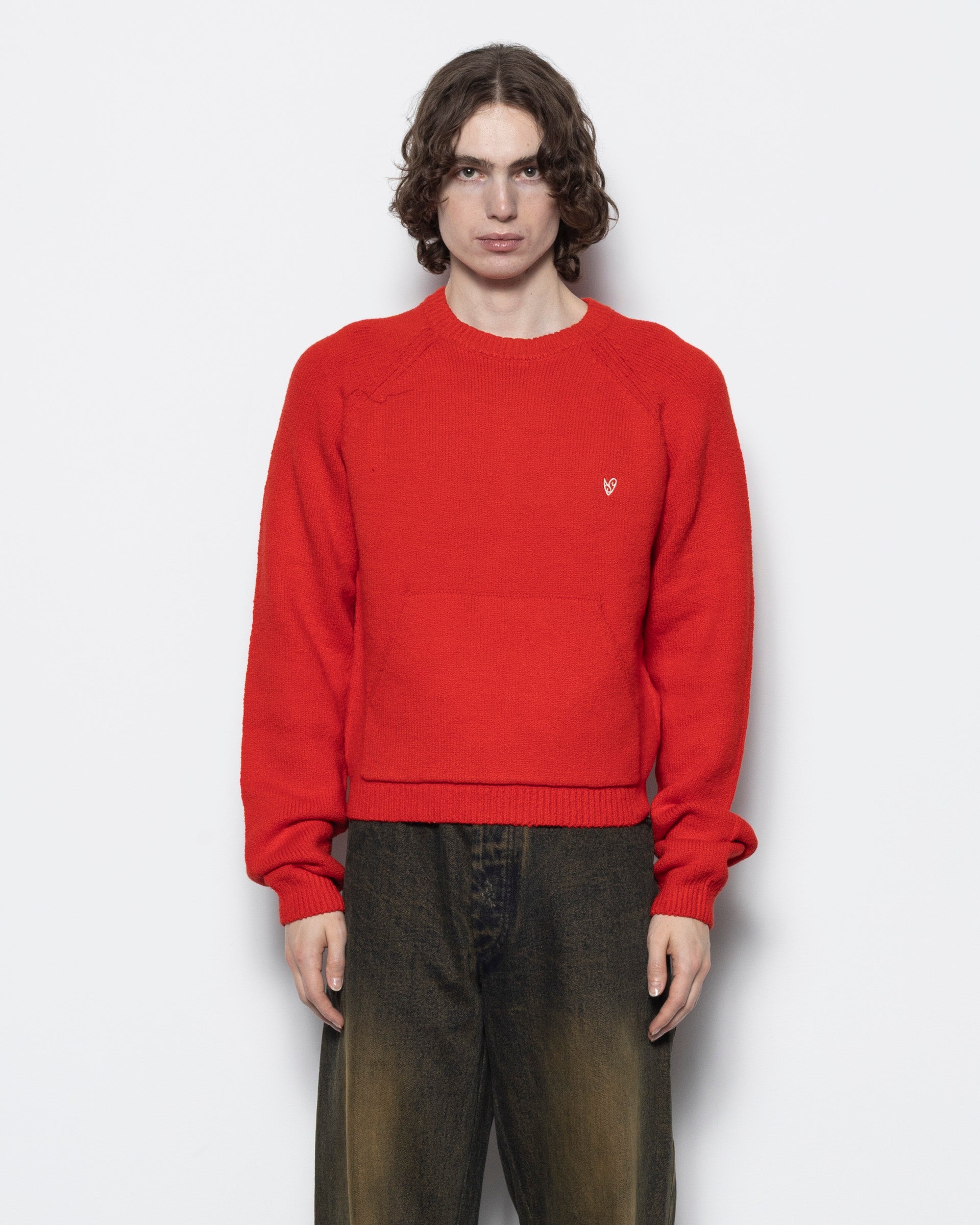 Crewneck Jumper in Red