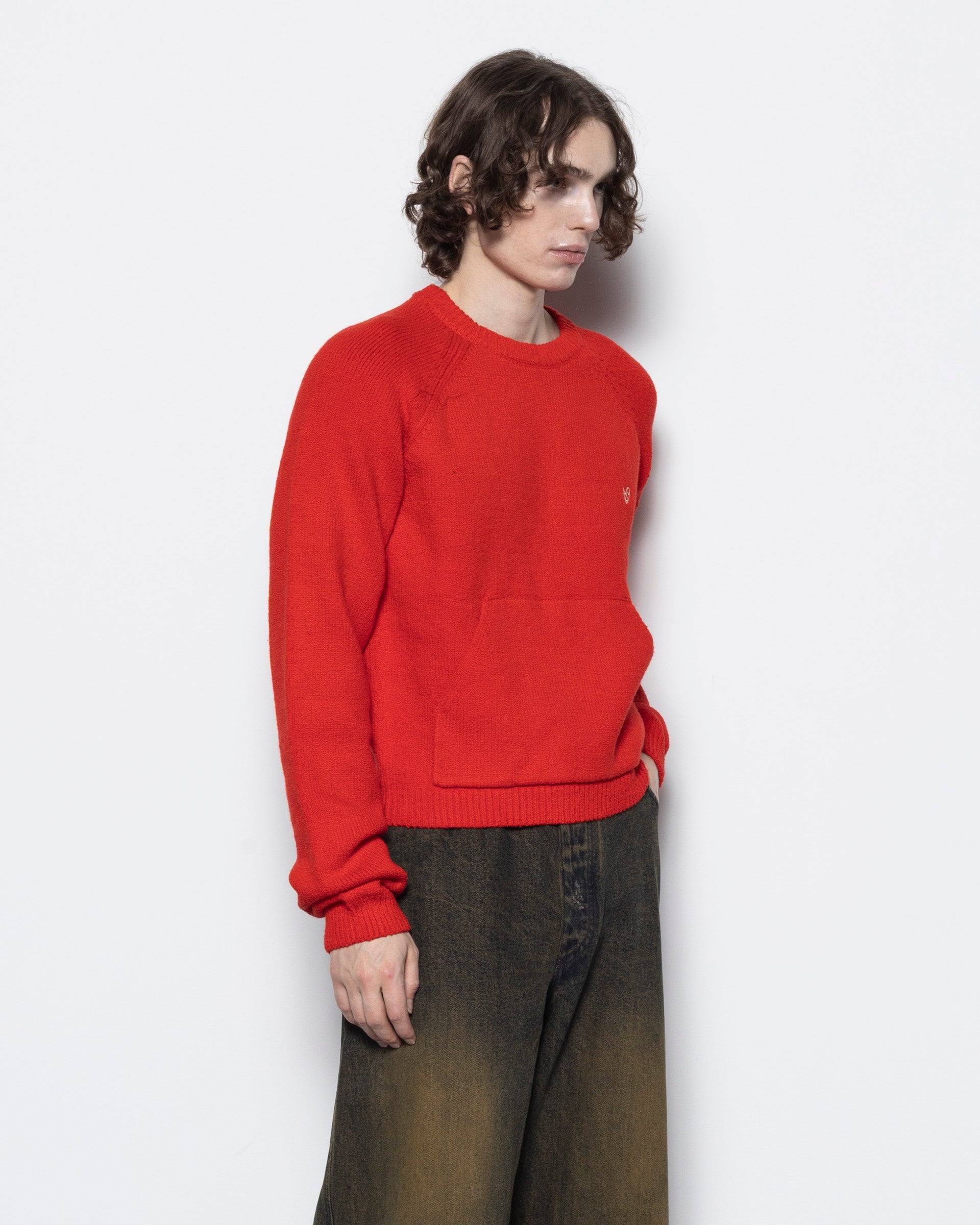 Crewneck Jumper in Red