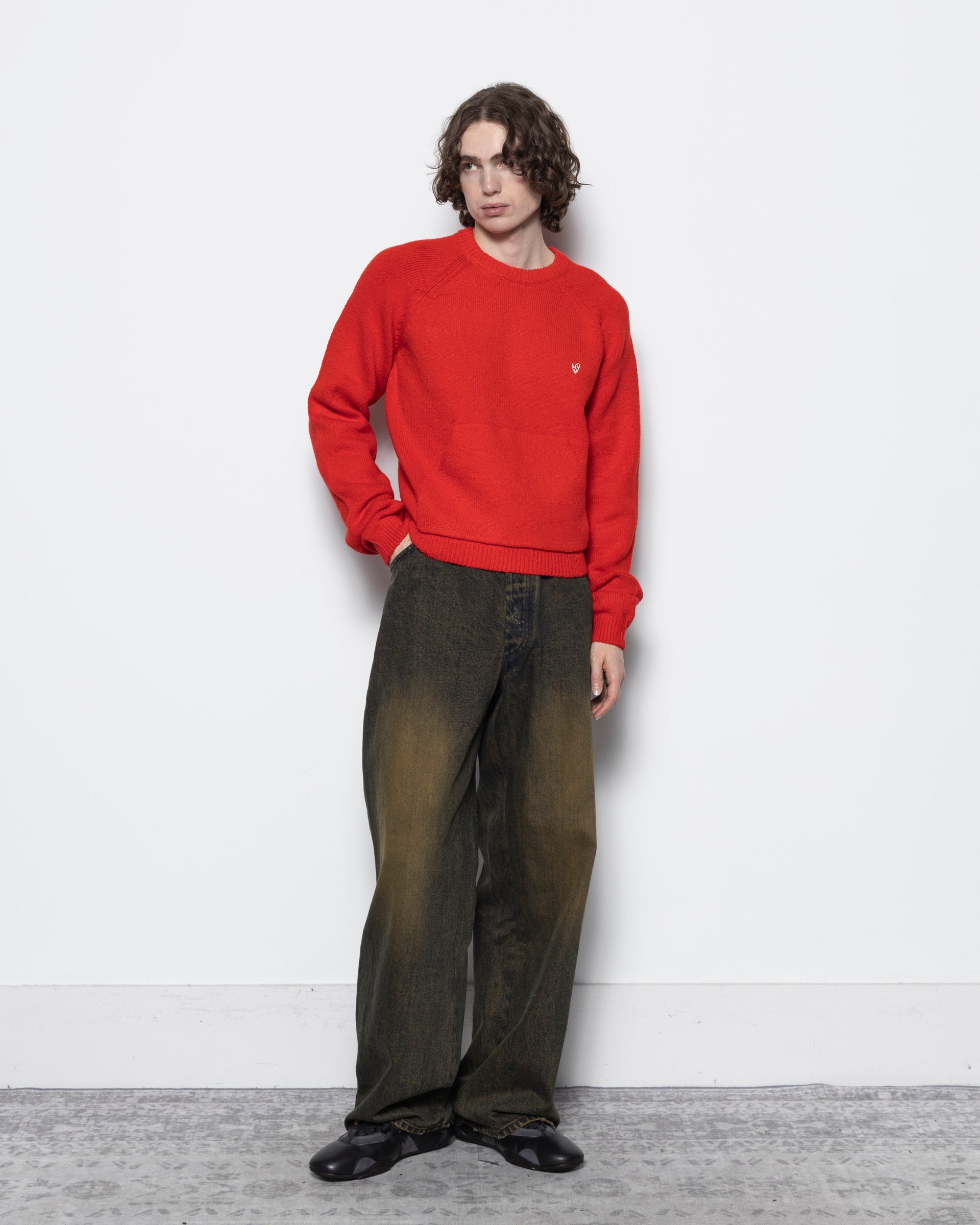 Crewneck Jumper in Red