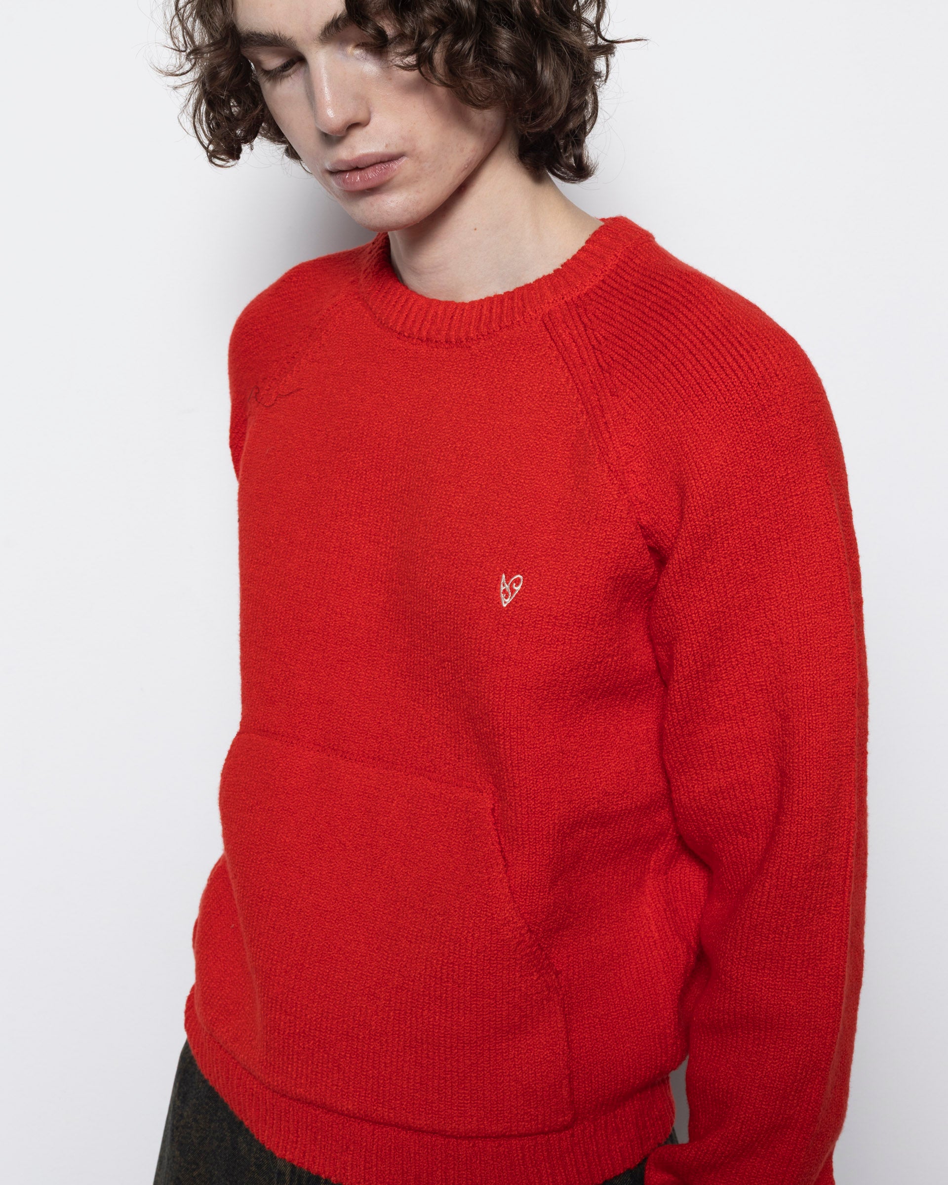 Crewneck Jumper in Red