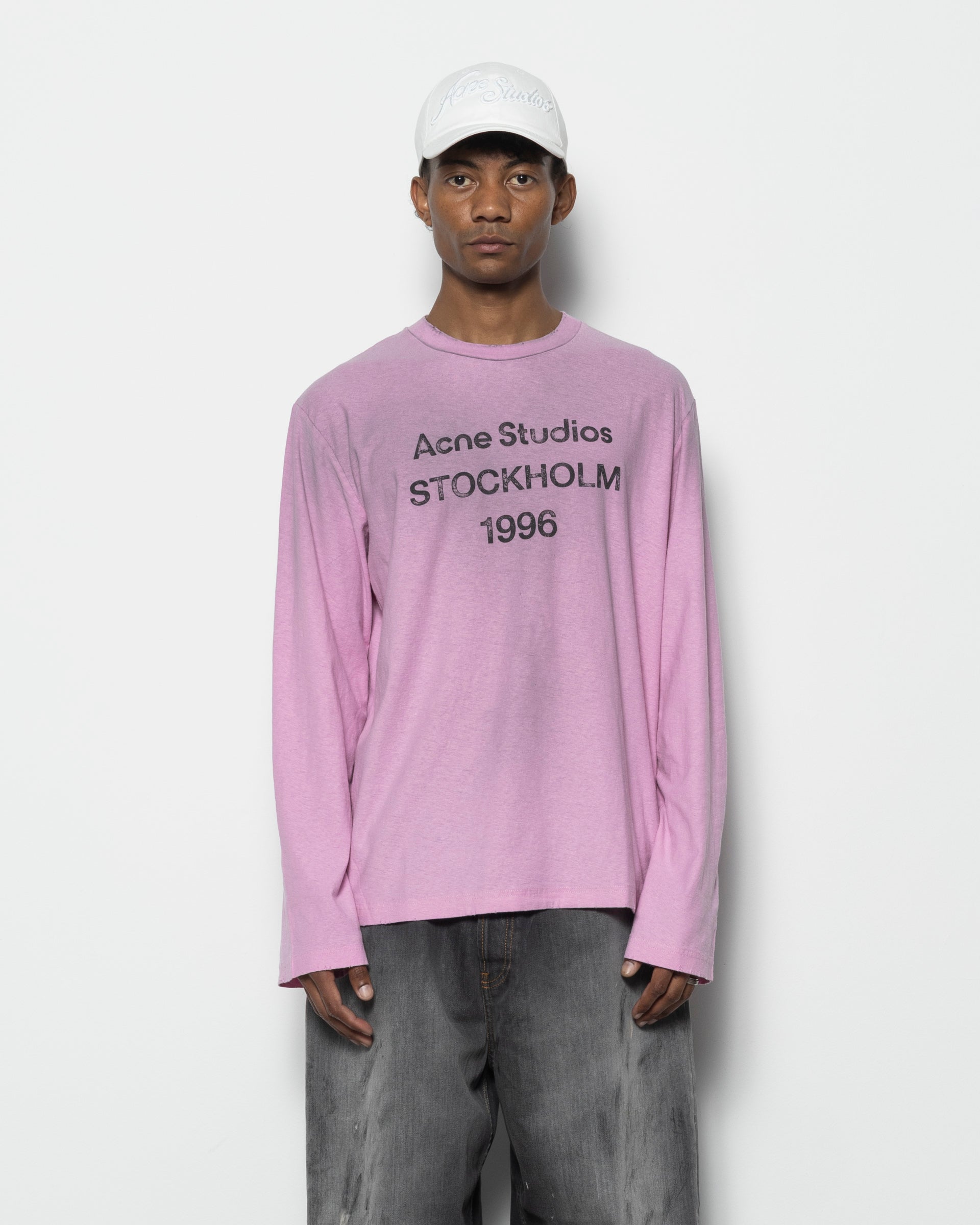 ACNE - アクネ Acne GOJINA DYED Tシャツ 白　グレー 15U173 アクネ Acne GOJINA DYED Tシャツ 白 グレー 15U173