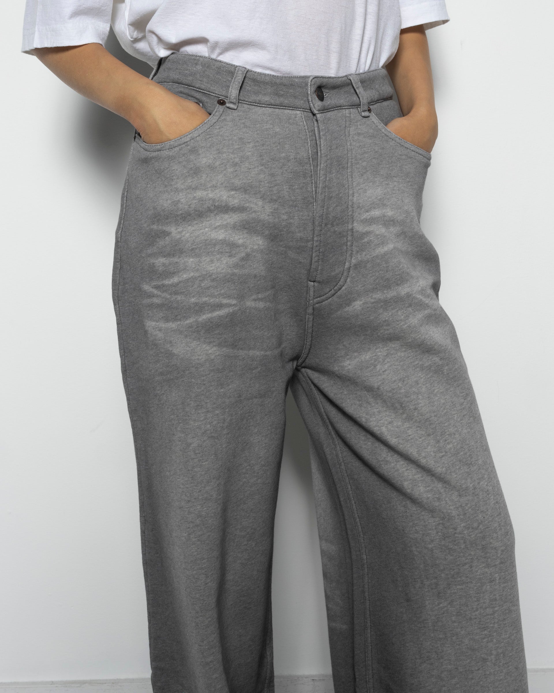 Loose Fit Trousers in Grey Melange