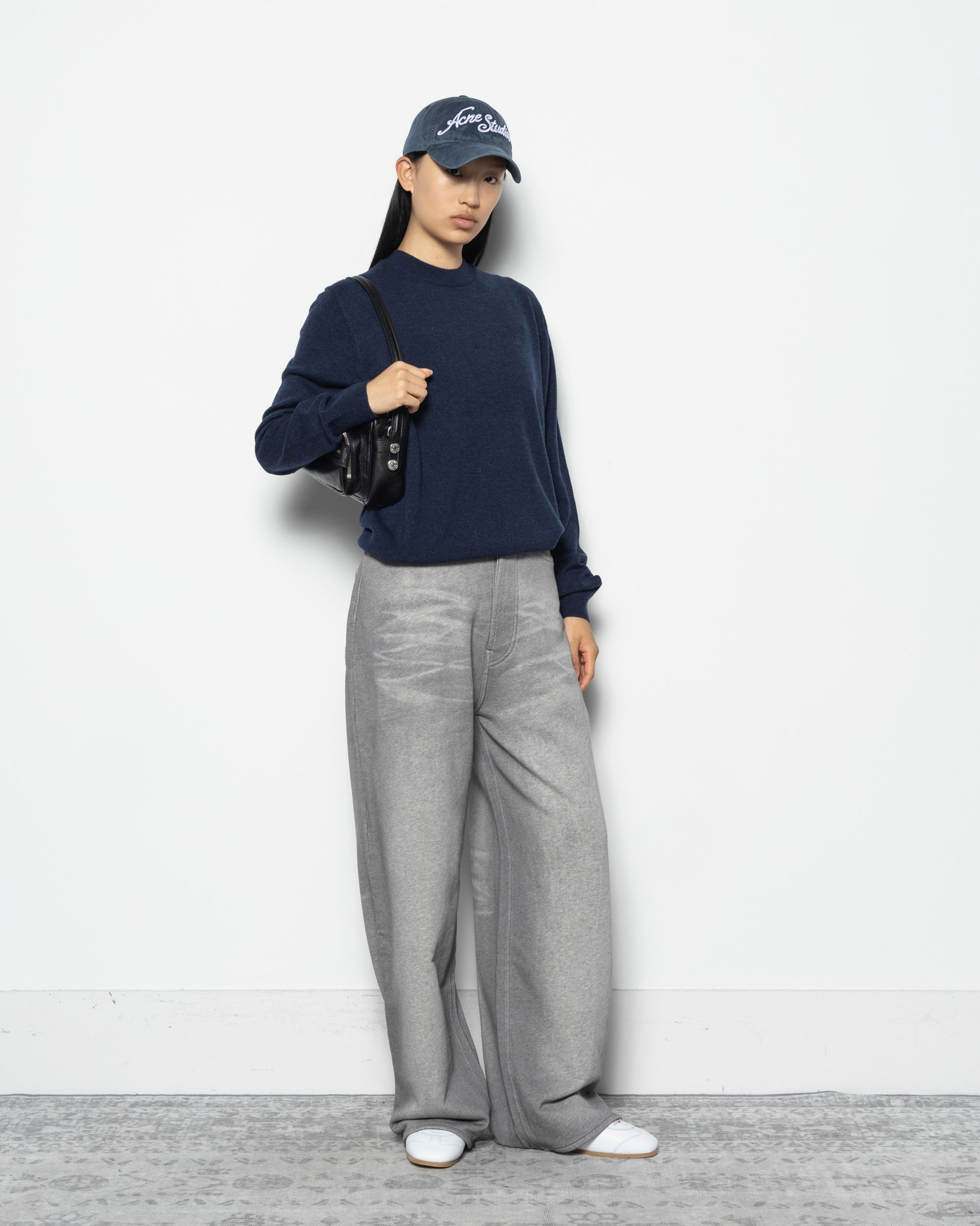 Loose Fit Trousers in Grey Melange
