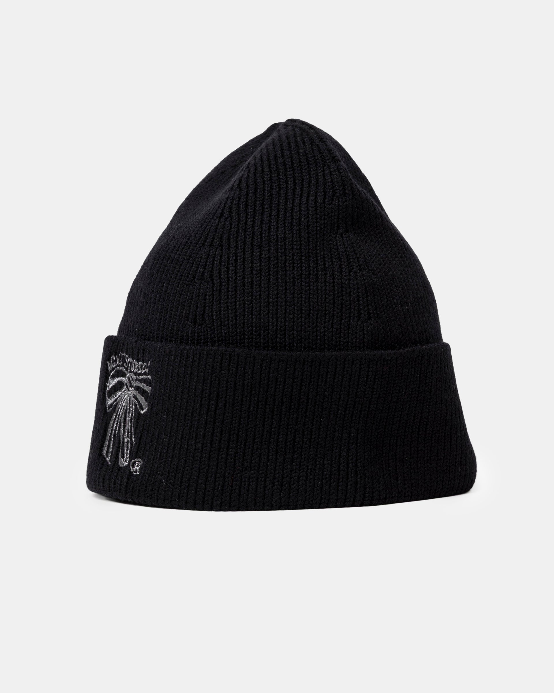 Merino Wool Beanie in Black