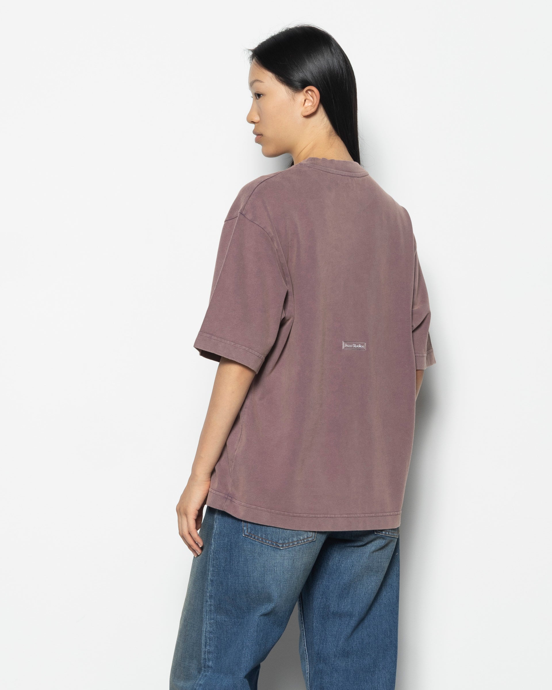 Crew Neck T-Shirt in Plum Purple 