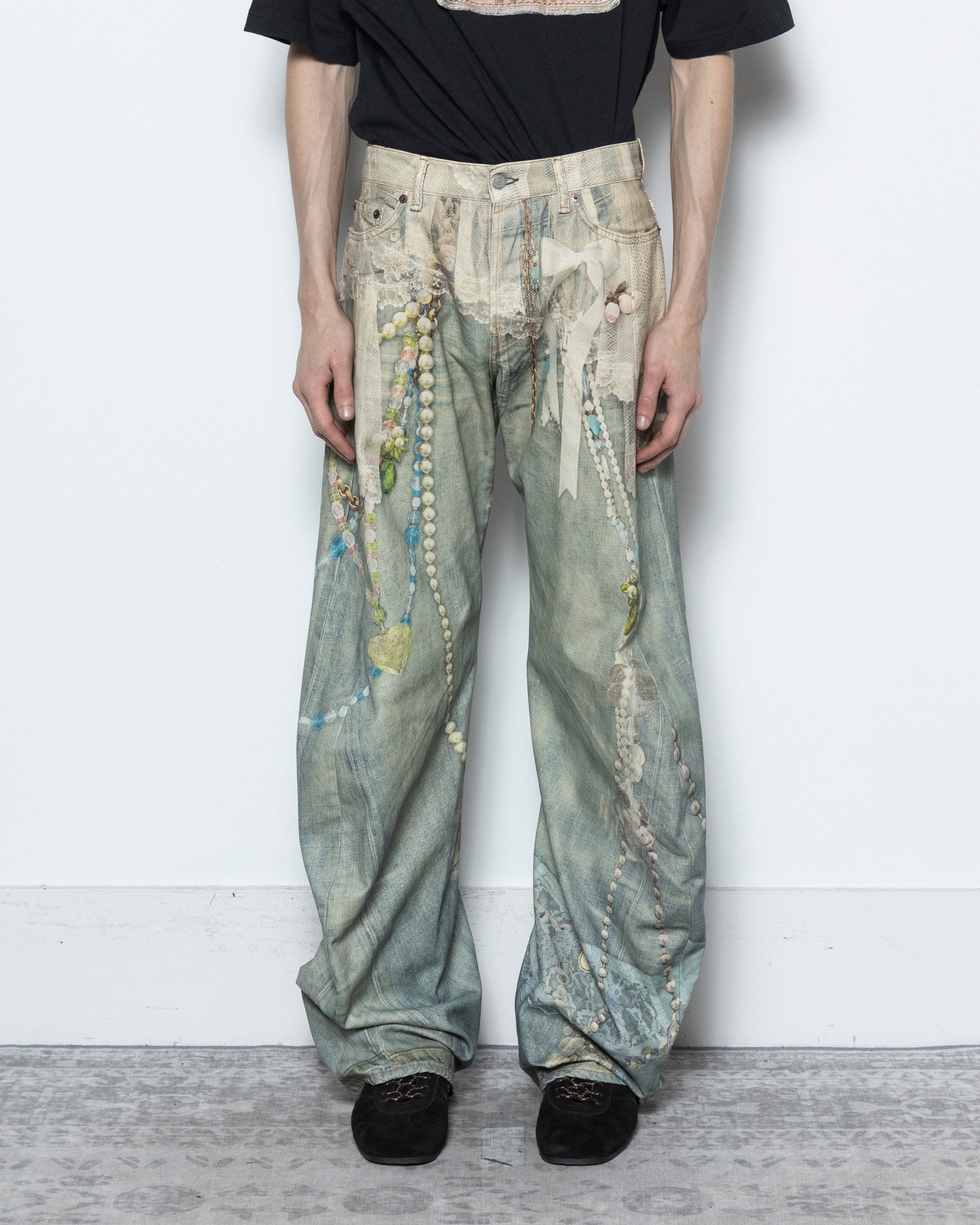 2006M Relaxed Fit Pants in White/Green