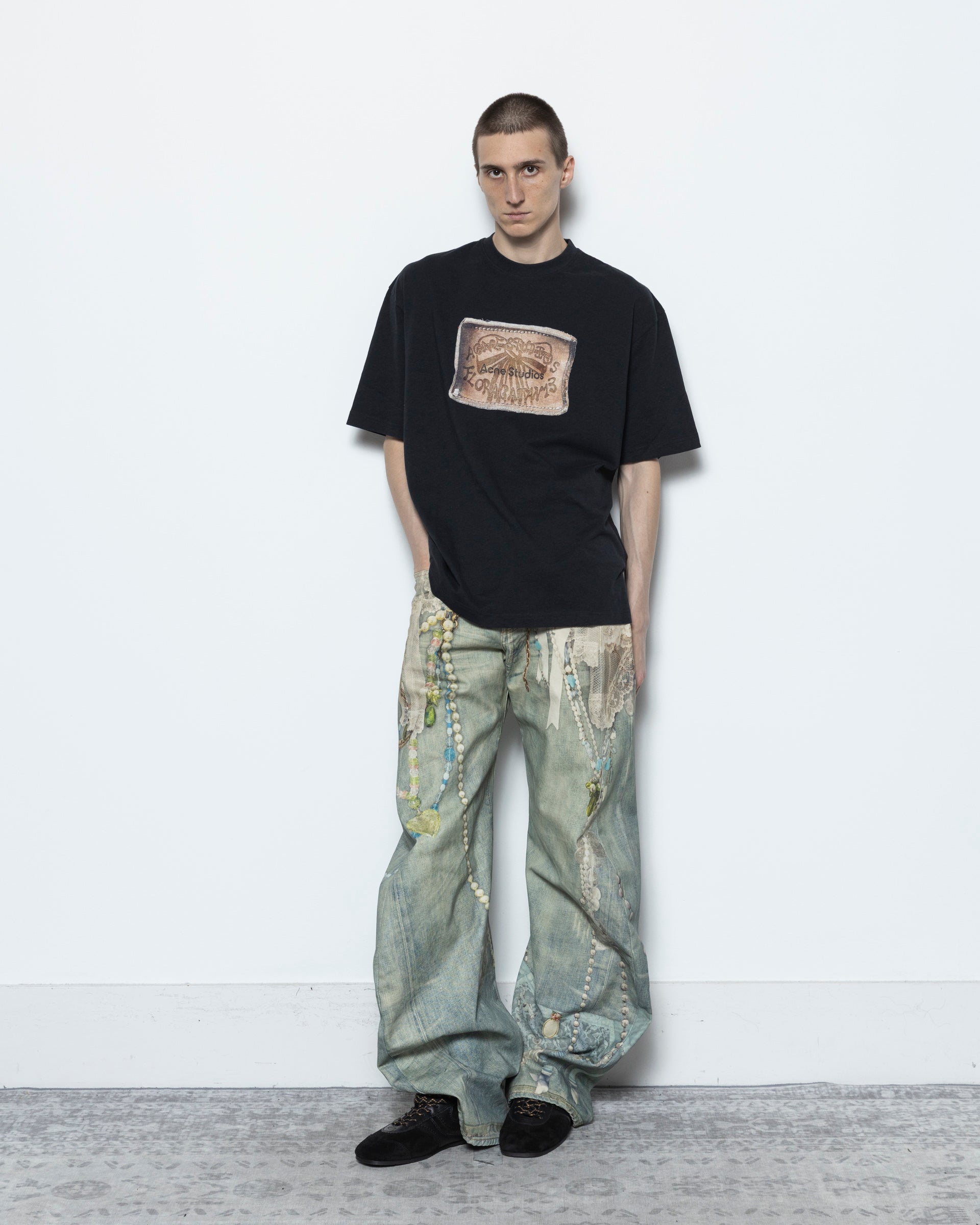 2006M Relaxed Fit Pants in White/Green