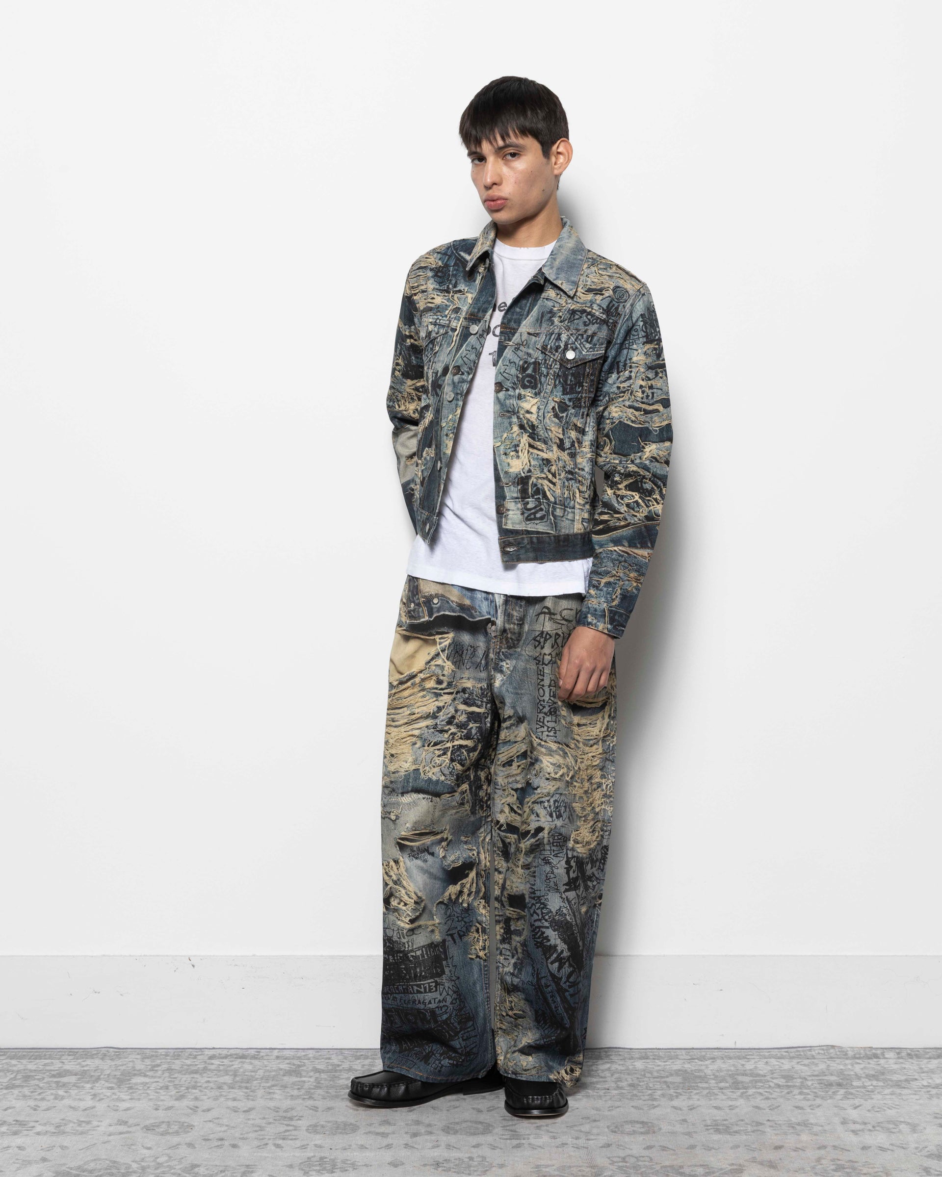 Scribble Jacket in Mid Blue