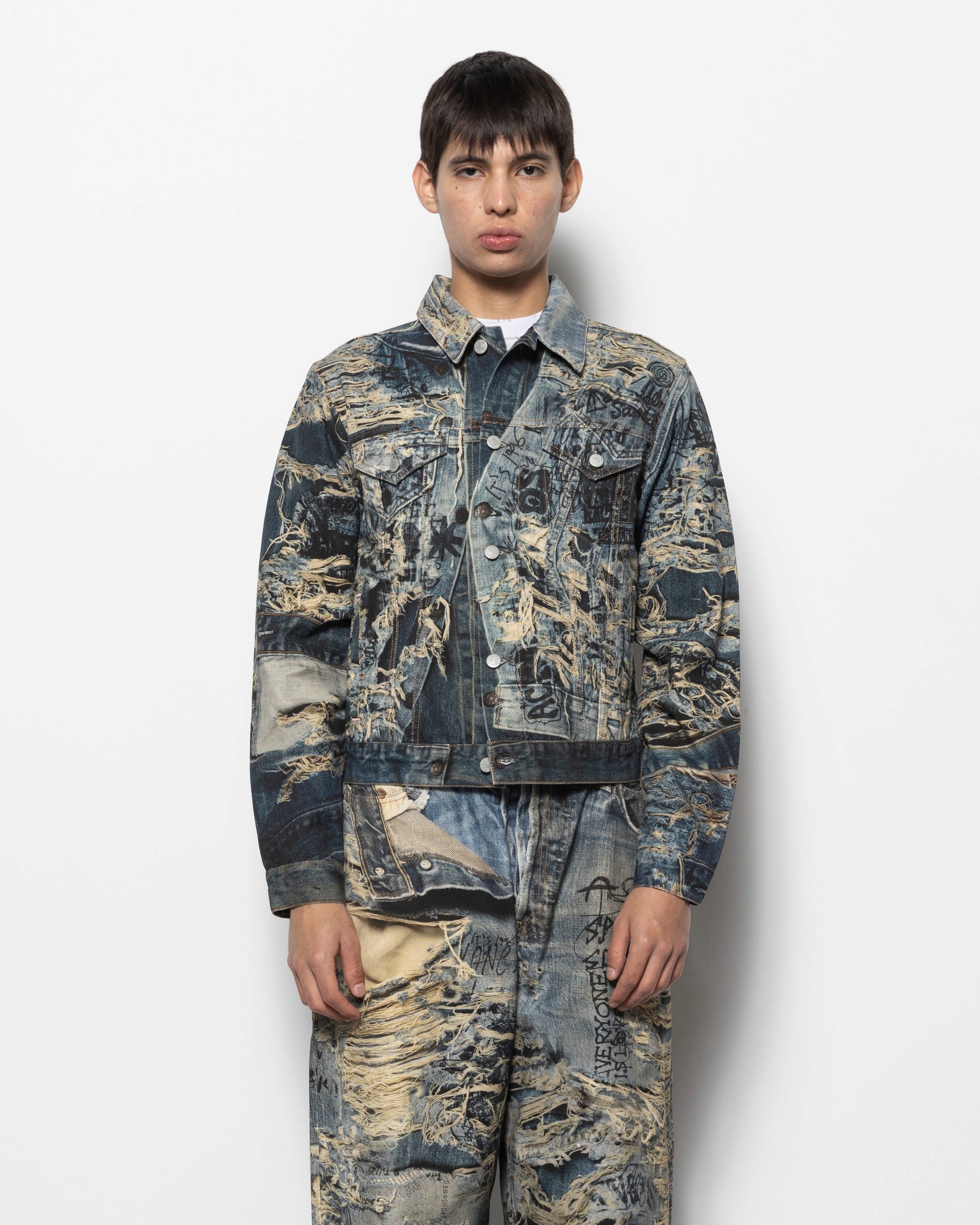 Scribble Jacket in Mid Blue