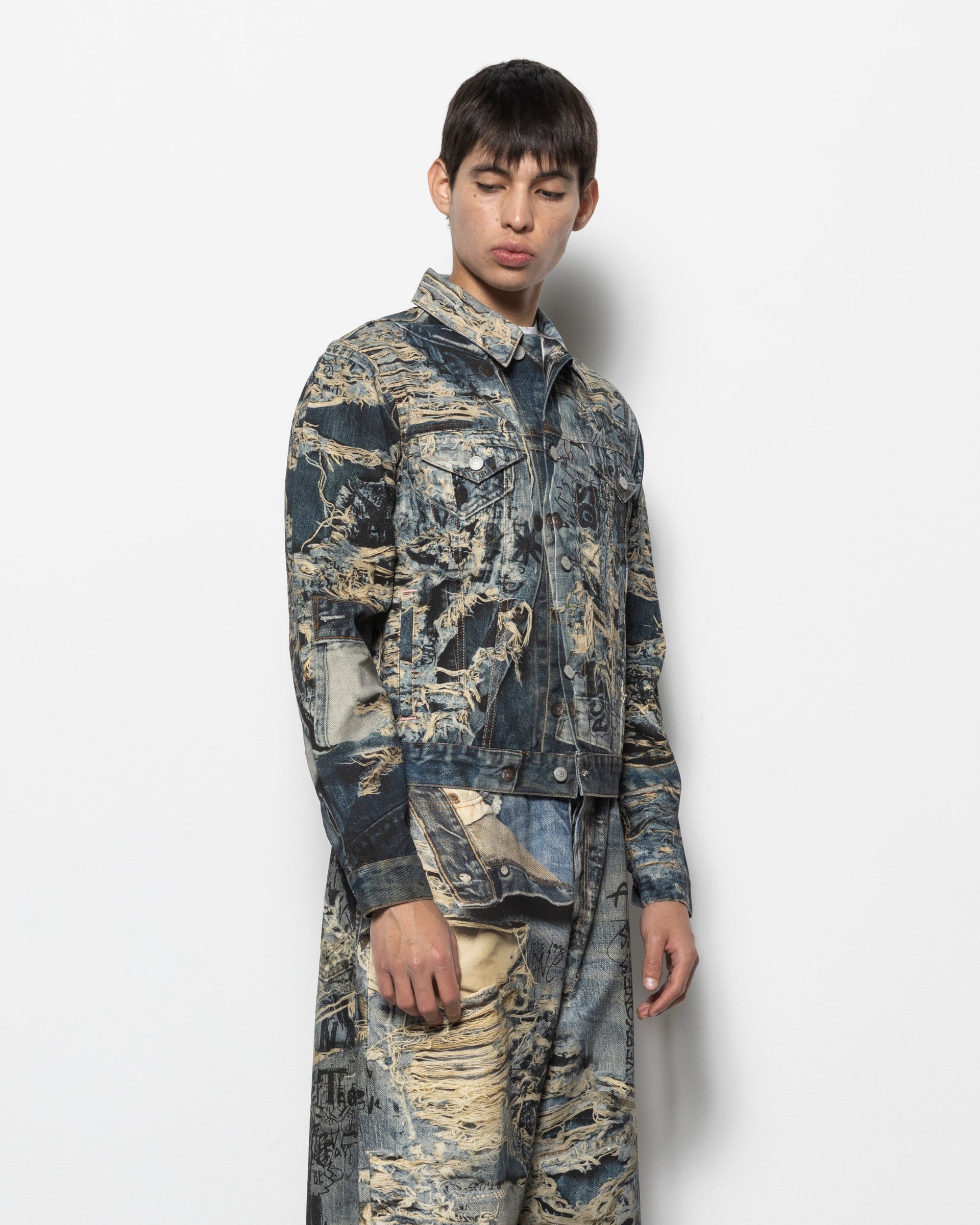 Scribble Jacket in Mid Blue