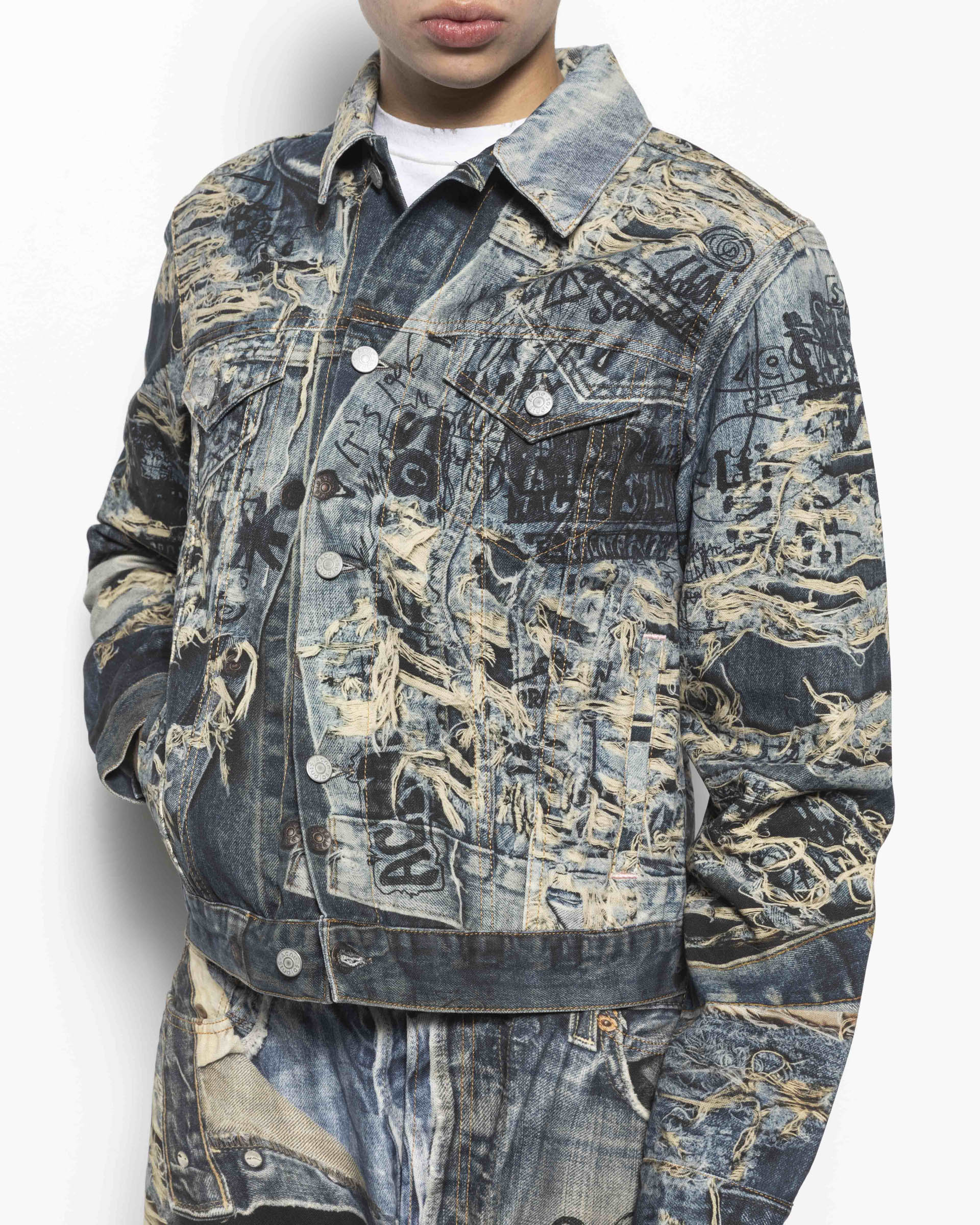 Scribble Jacket in Mid Blue