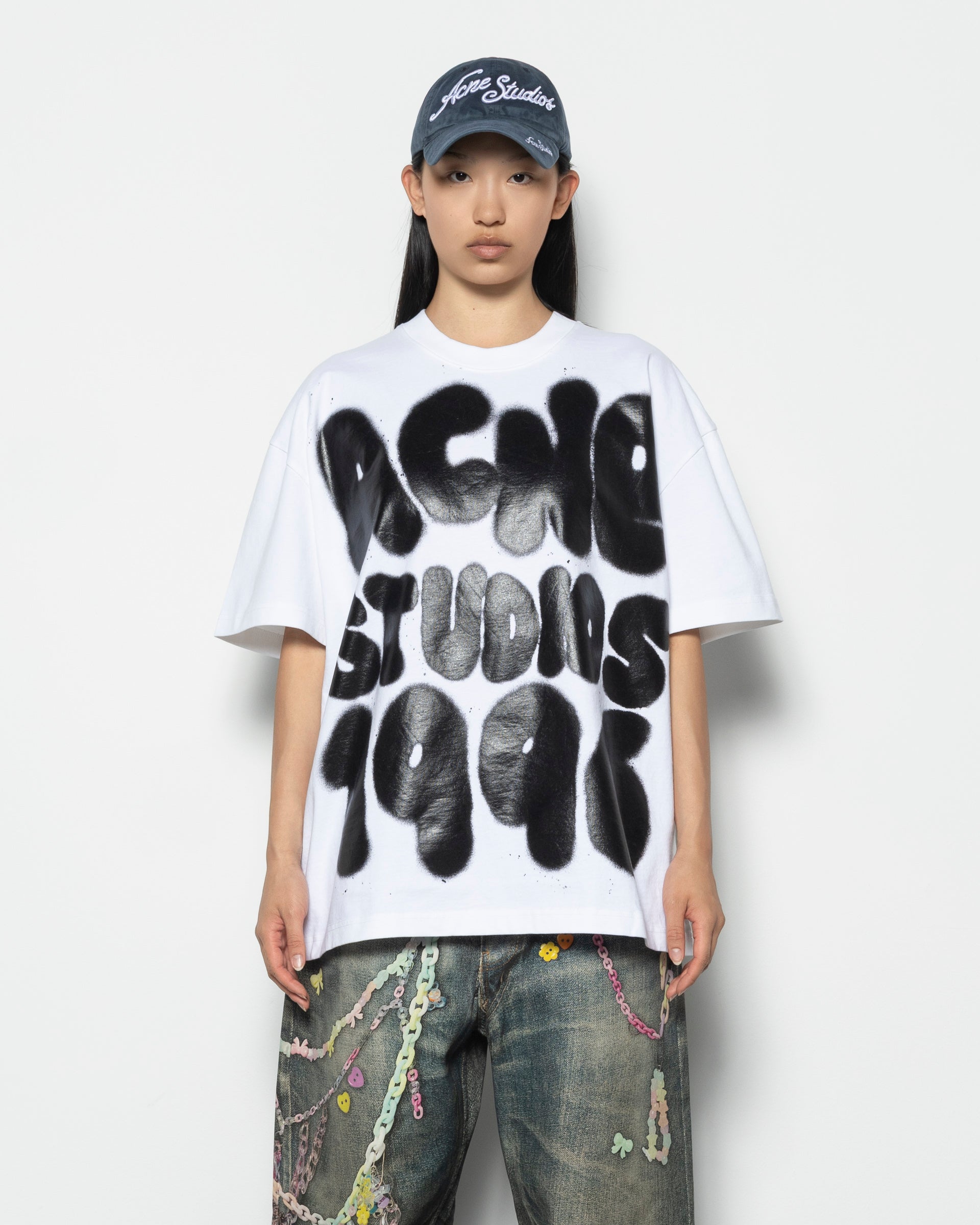 Acne Studios T-Shirt Logo in Optic White| RODEN GRAY