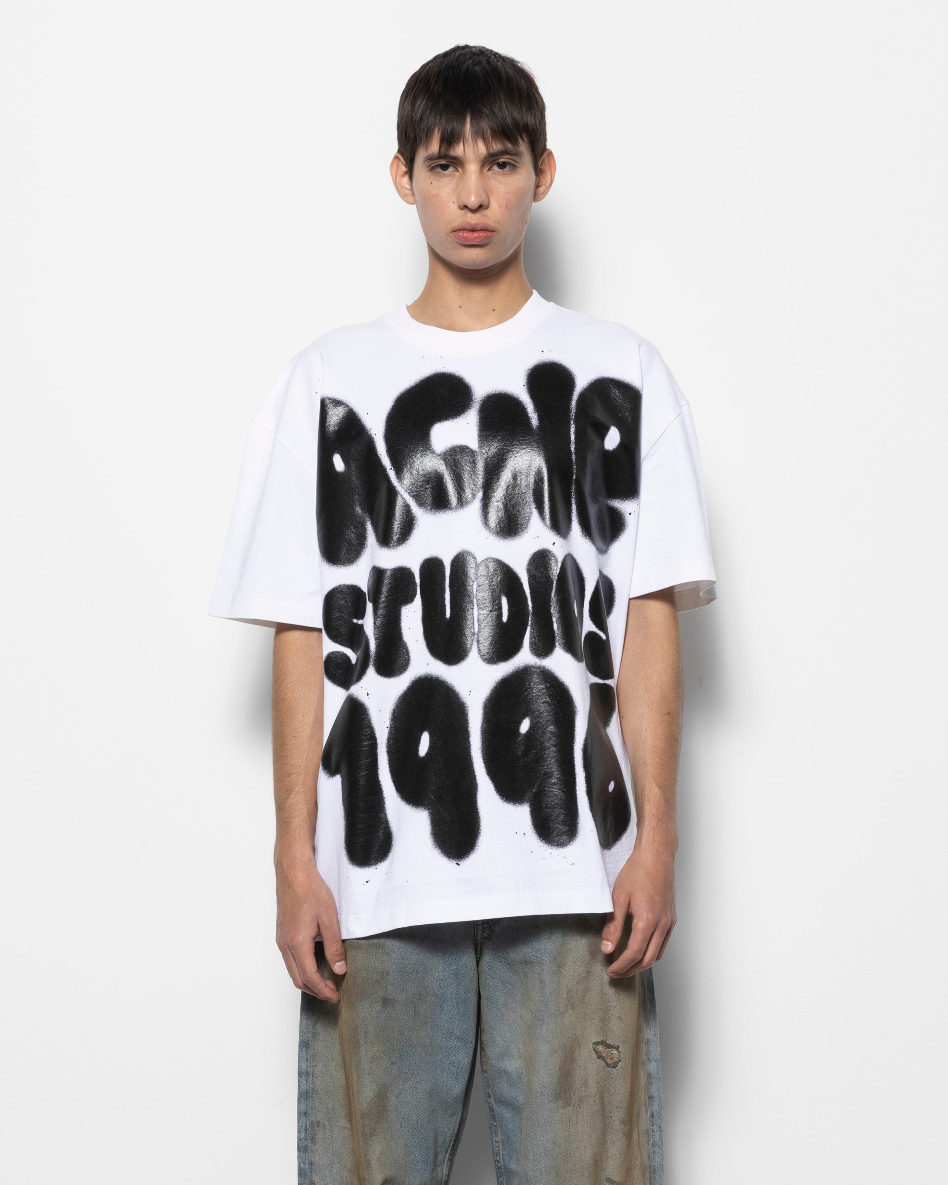 Acne Studios T-Shirt Logo in Optic White| RODEN GRAY