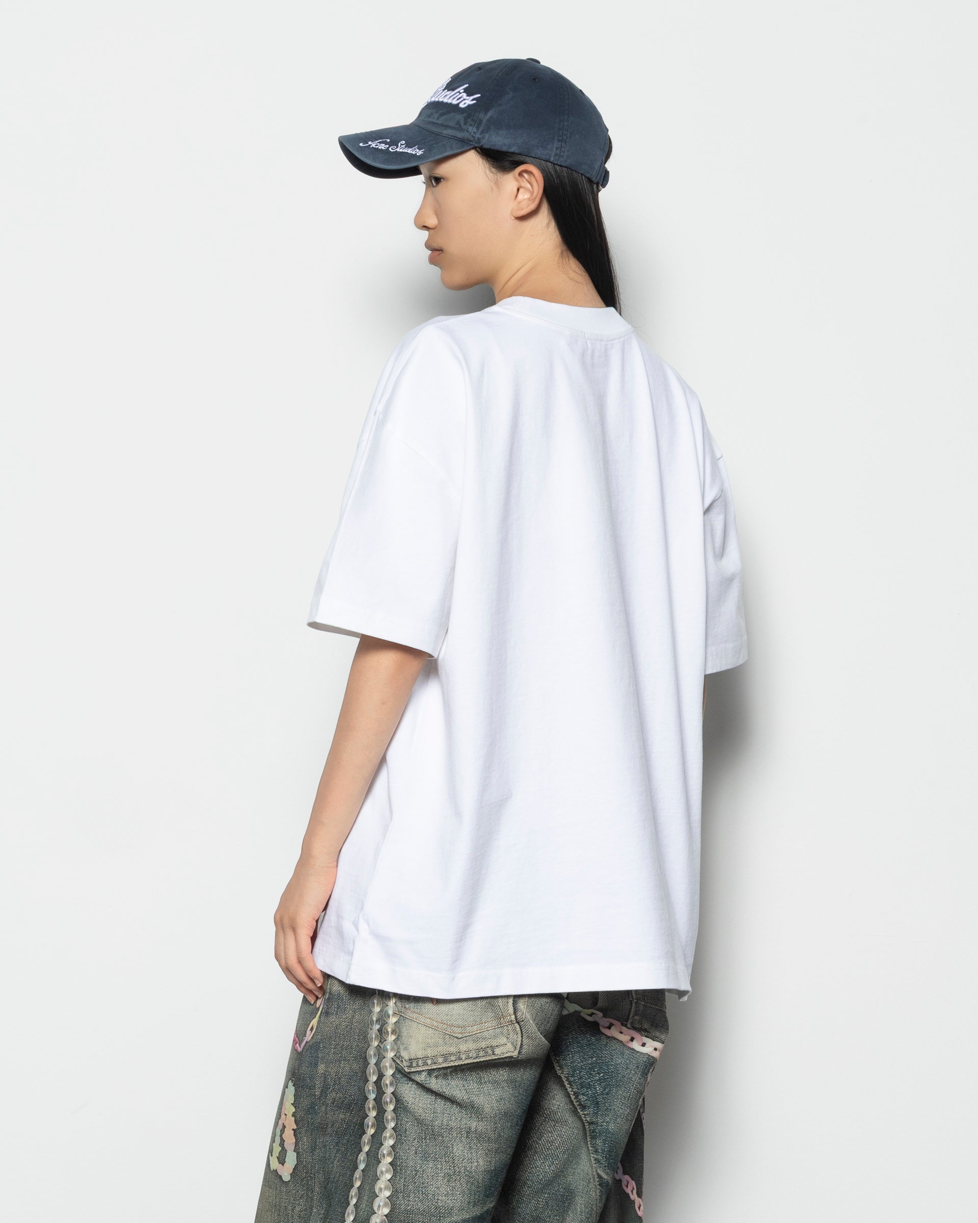 Acne Studios T-Shirt Logo in Optic White| RODEN GRAY Acne Studios T-Shirt Logo in Optic White| RODEN GRAY