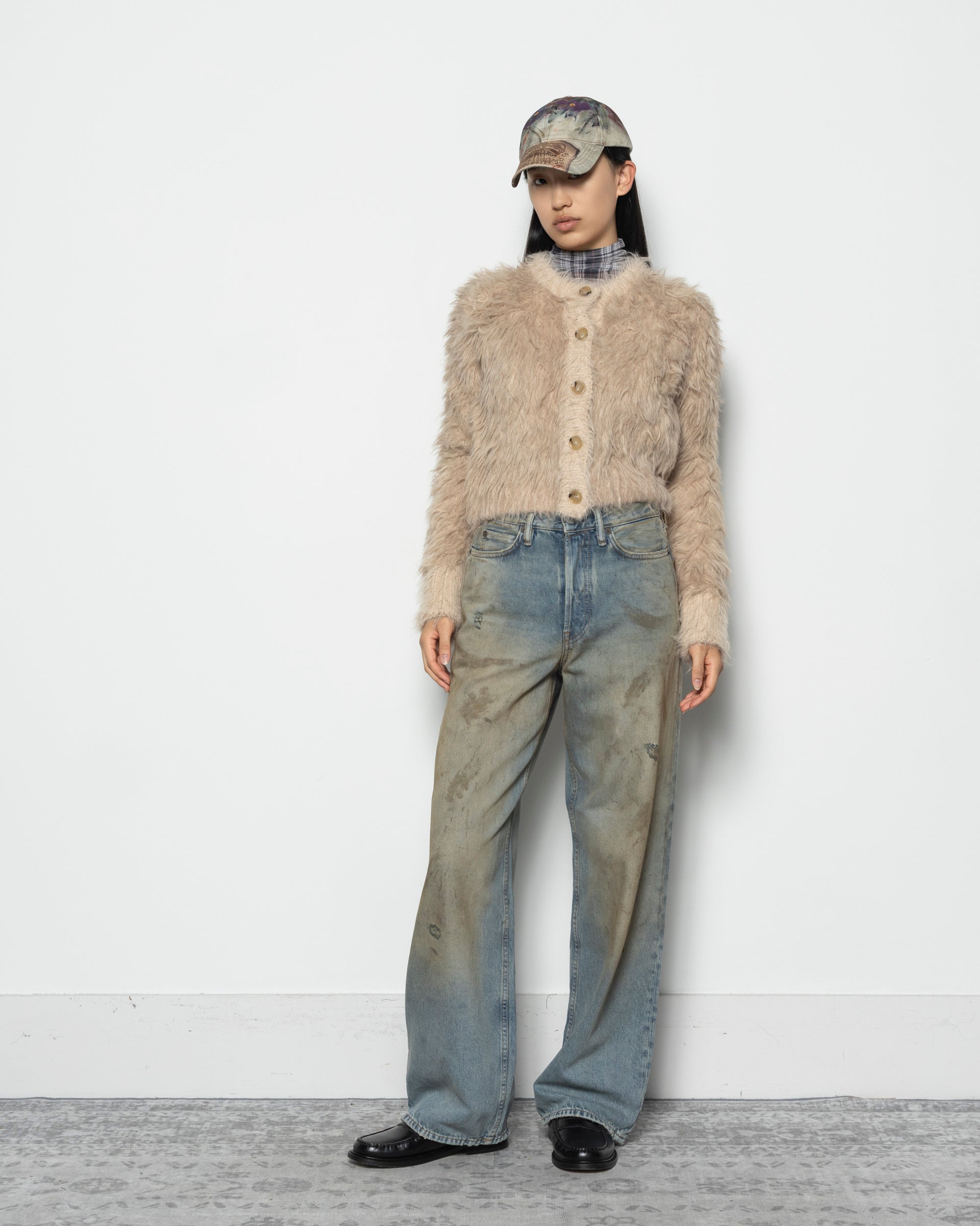 Textured Cardigan in Beige