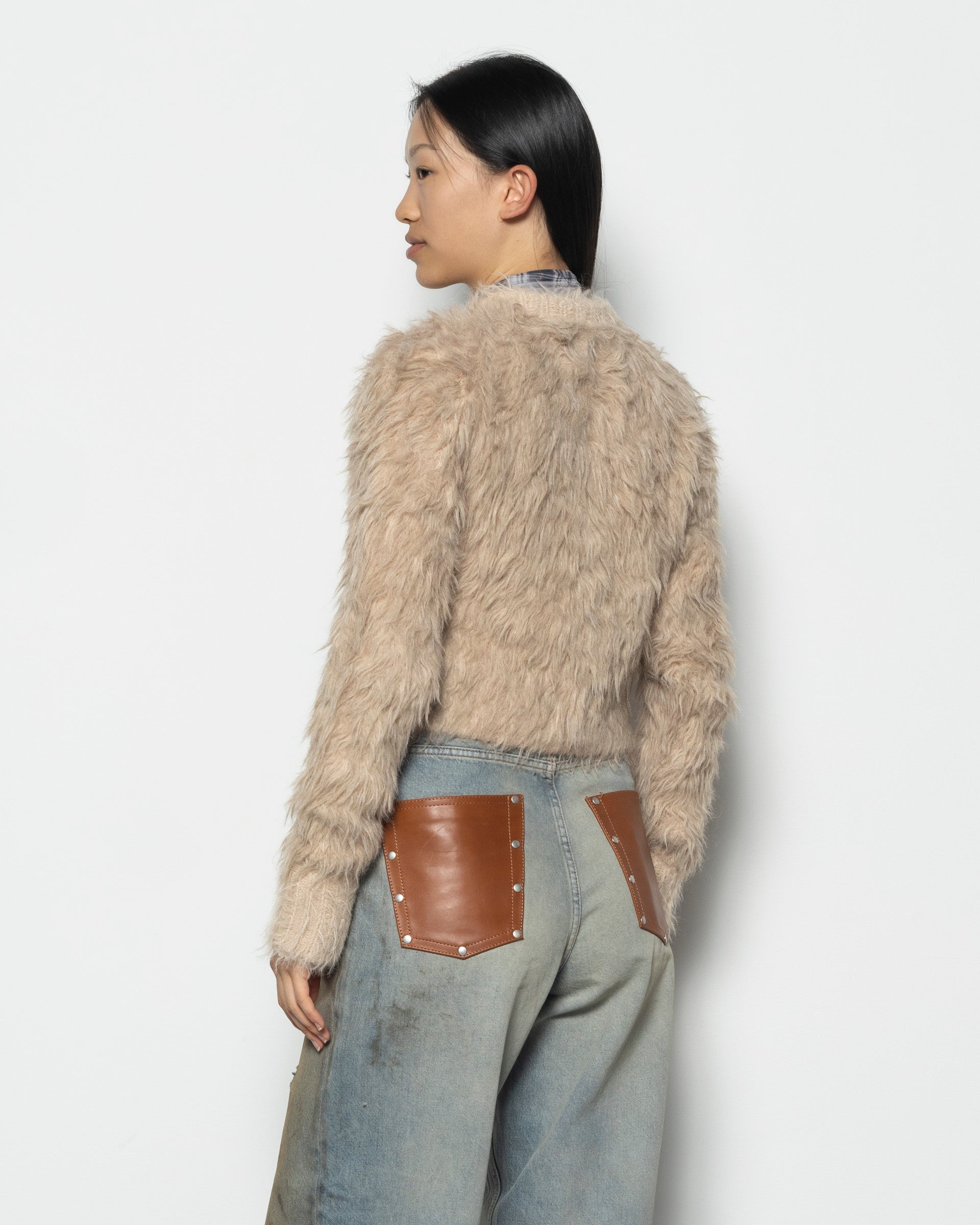 Textured Cardigan in Beige