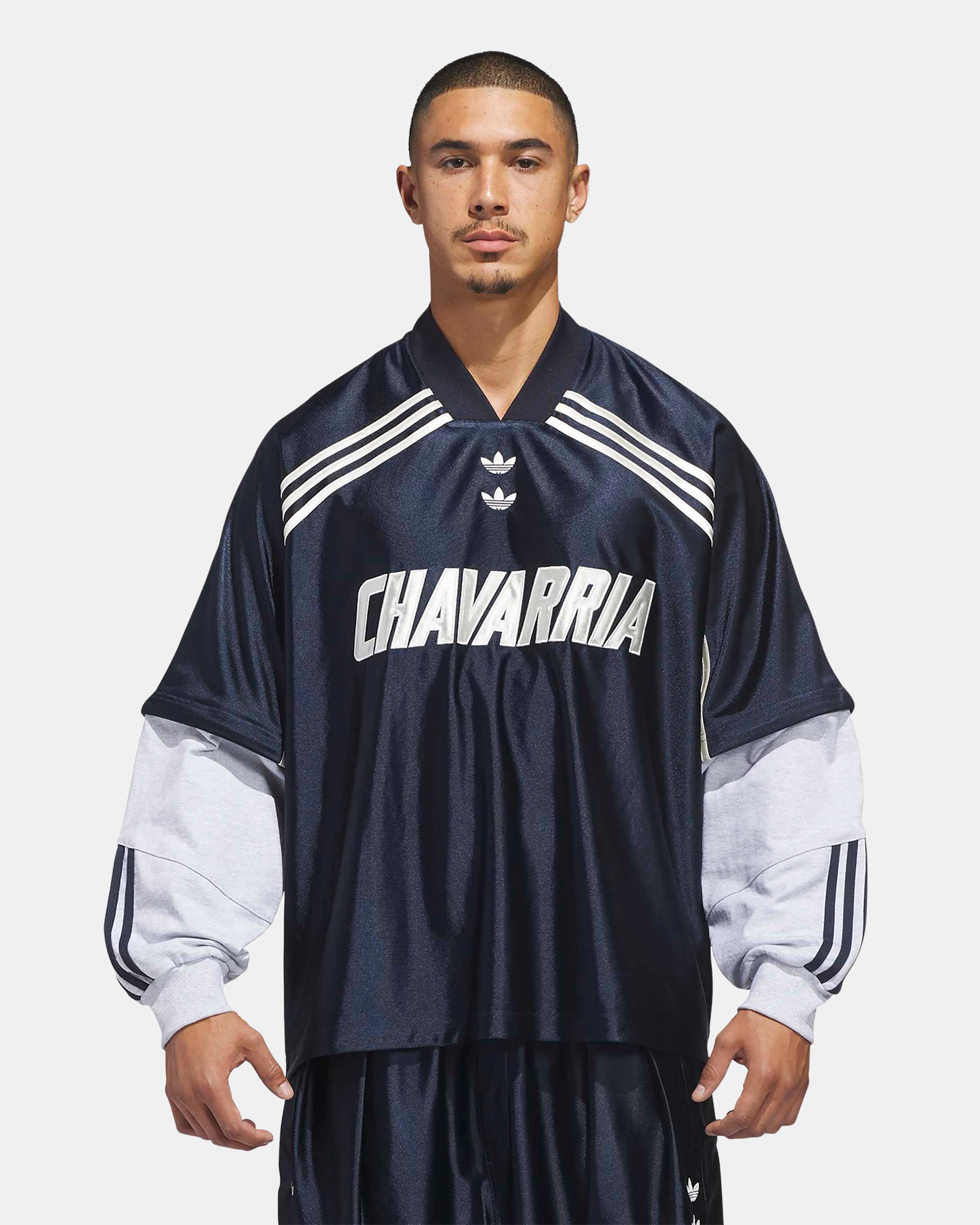 Willy Chavarria Dazzel Long Sleeve Jersey in Legend Ink
