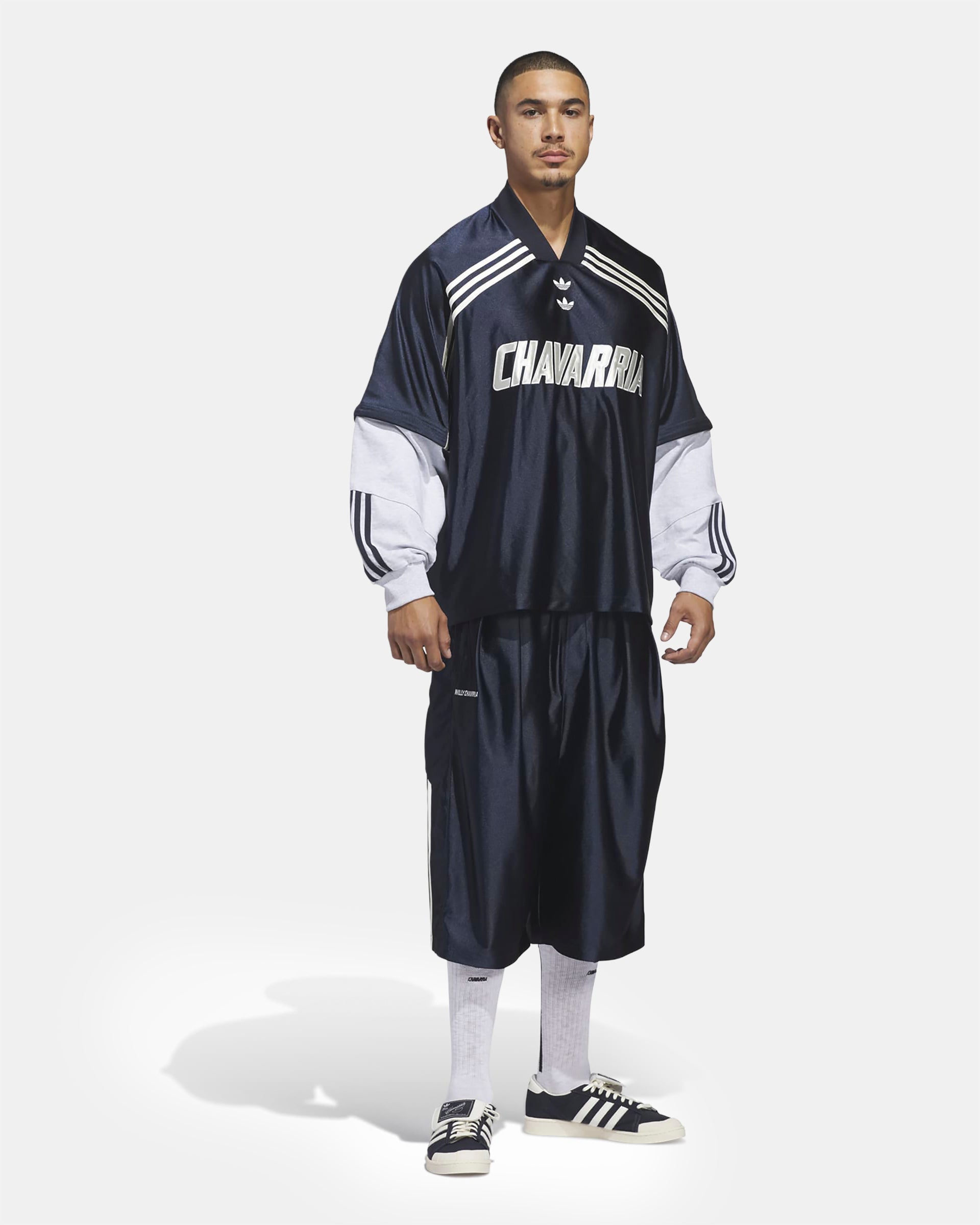 Willy Chavarria Dazzel Long Sleeve Jersey in Legend Ink