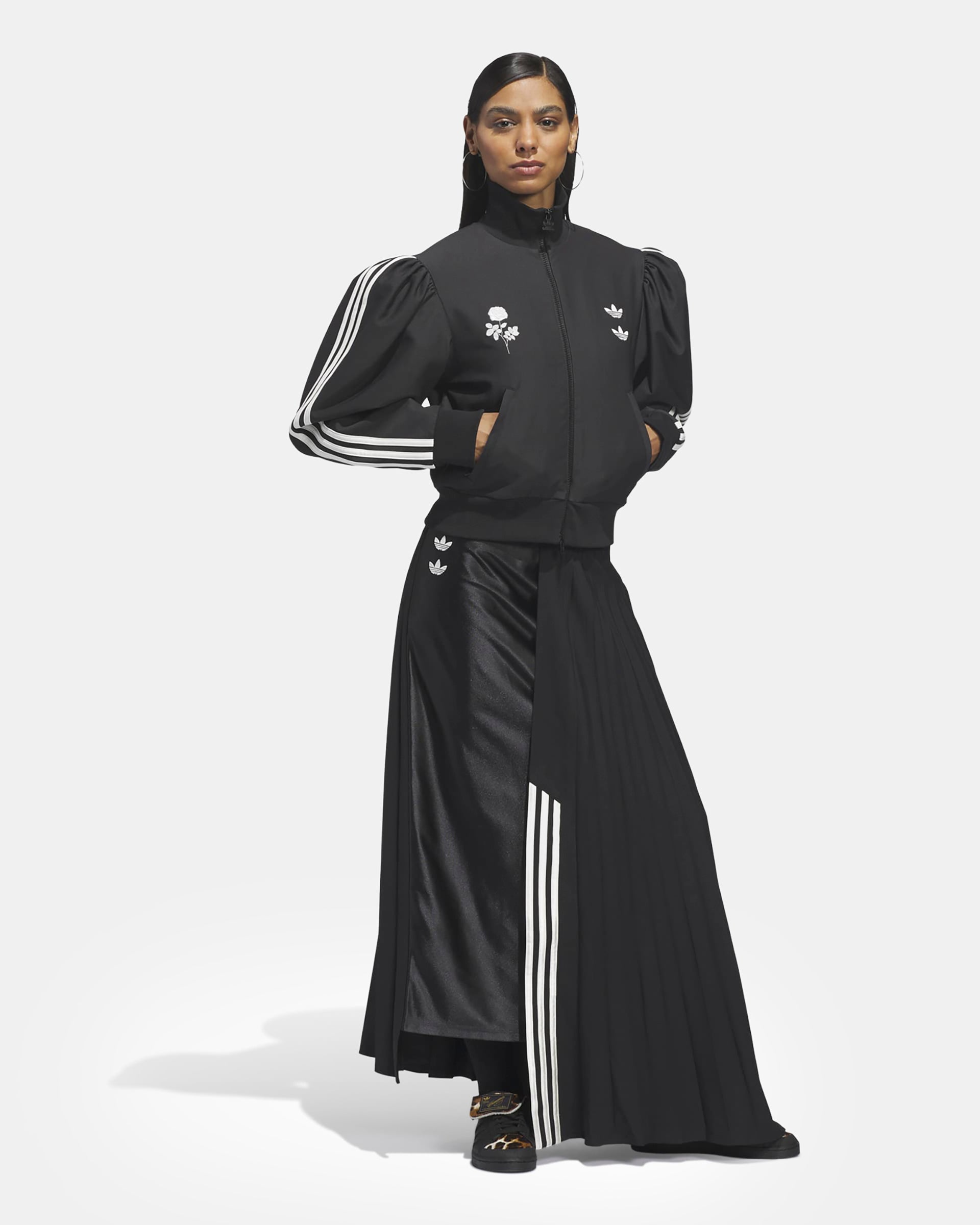 Willy Chavarria Dazzle Pleat Skirt in Black