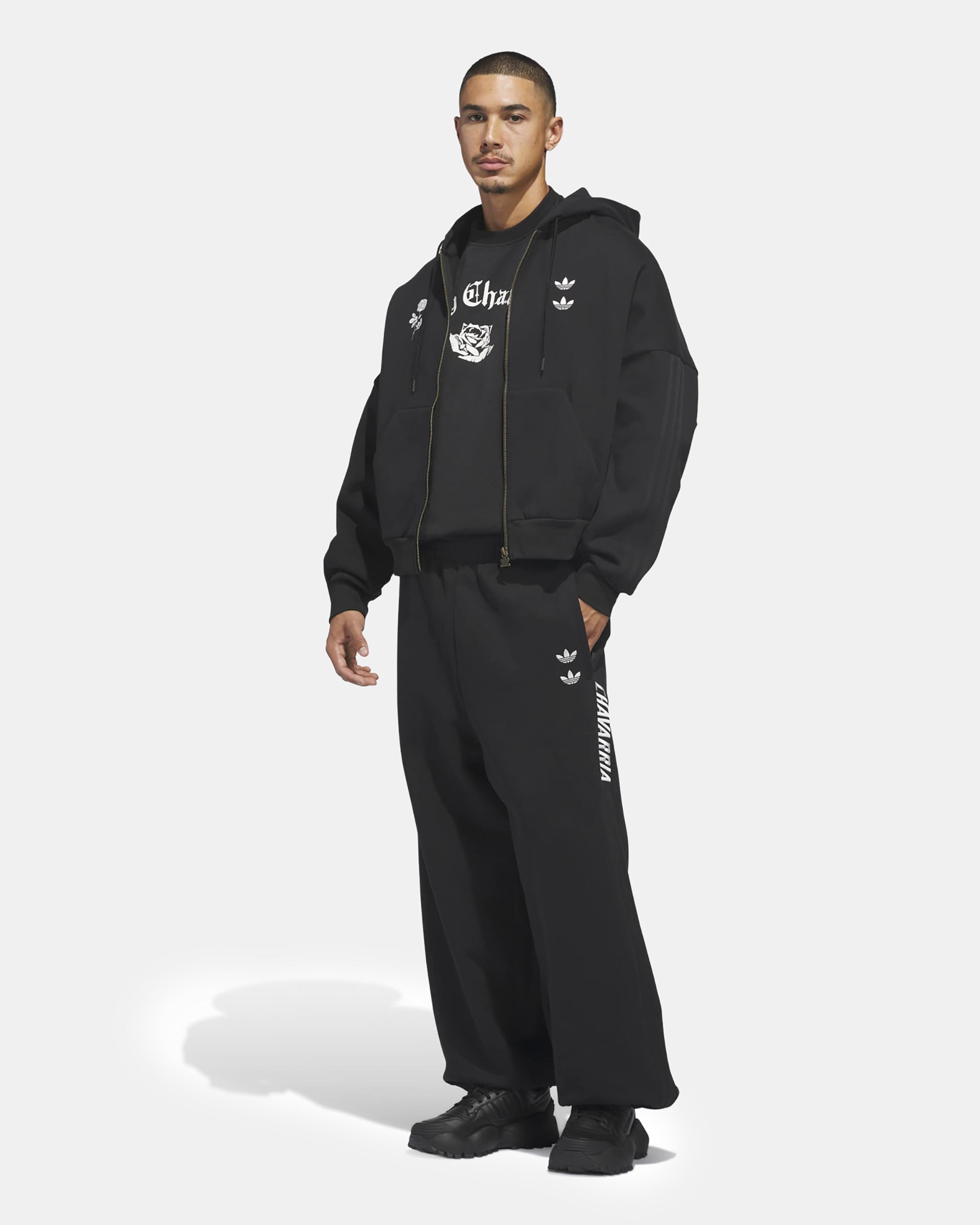 Willy Chavarria Logo Fleece Sweatpants in Black
